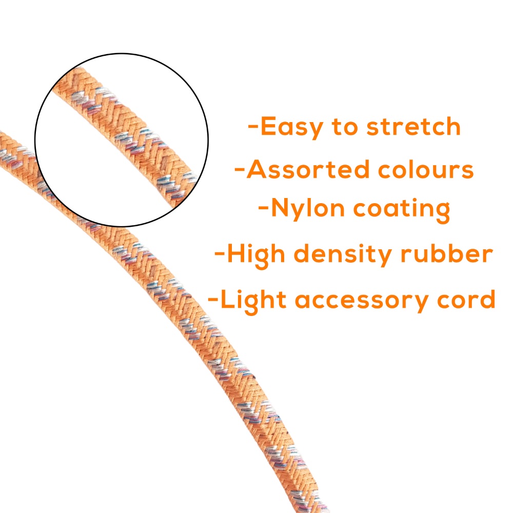 HAZEL 1 PcNylon Elastic Rope with Hooks, 1.5 Metre, Assorted Colours