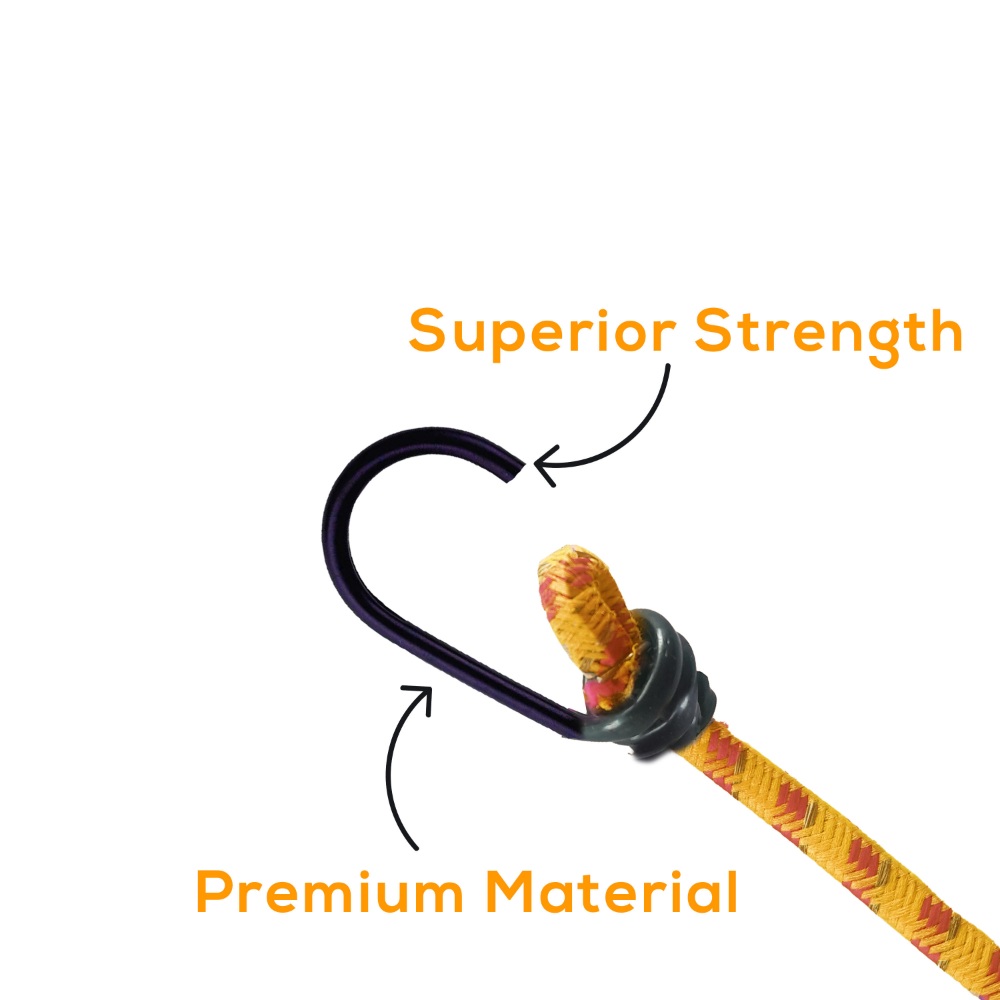 HAZEL 1 PcNylon Elastic Rope with Hooks, 1.5 Metre, Assorted Colours
