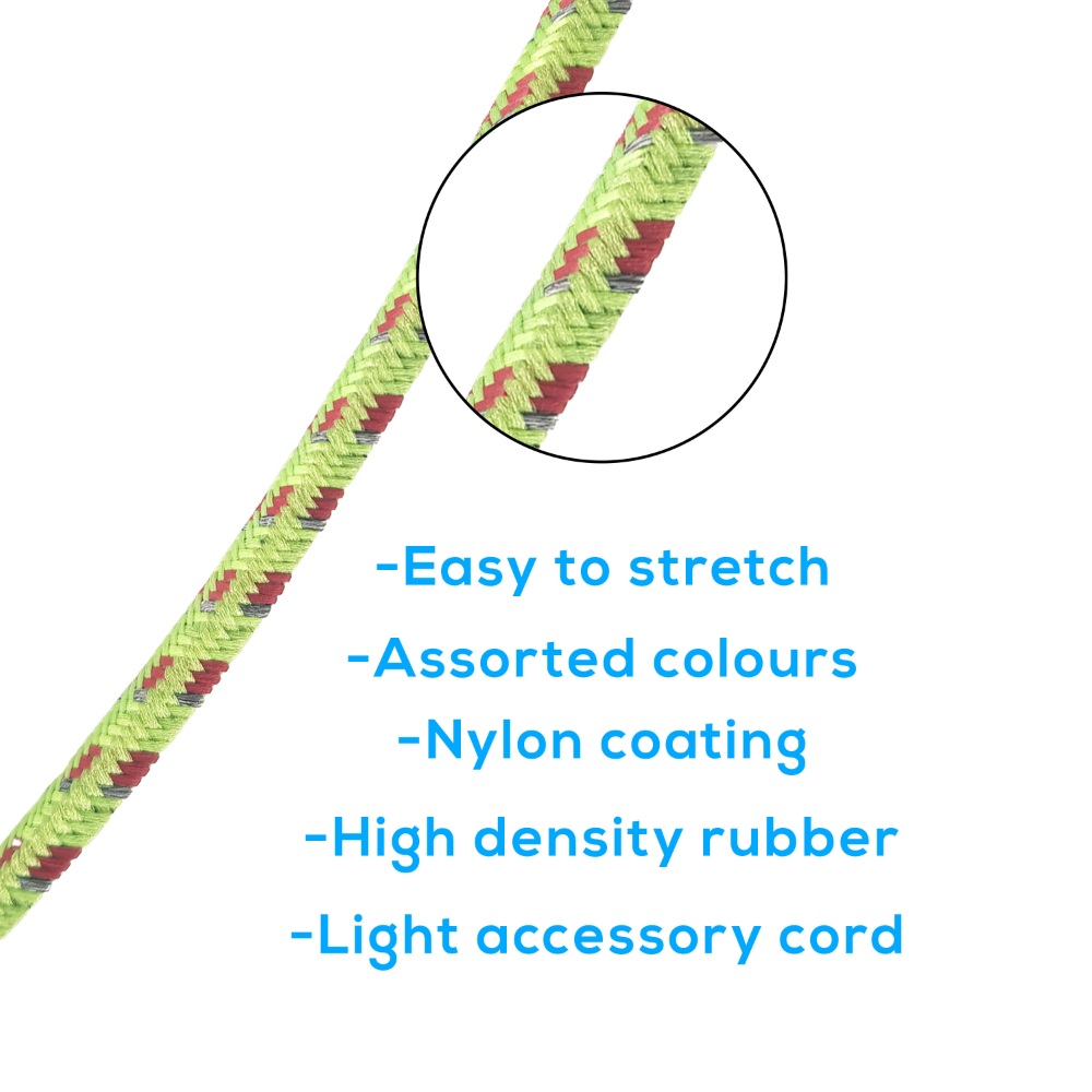 HAZEL1 pc Nylon Elastic Rope with Hooks, 3 Metre, Assorted Colours