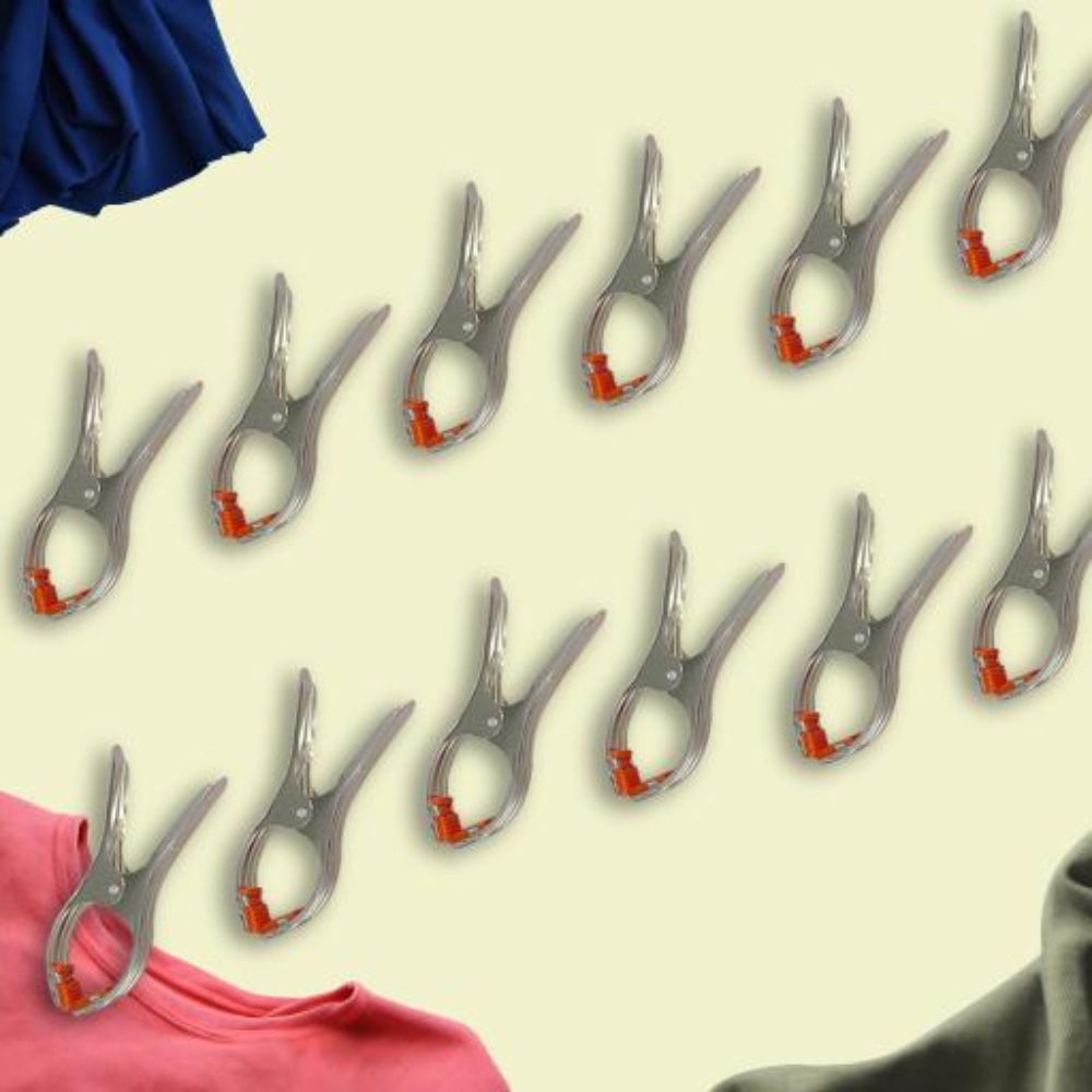 HAZEL Stainless Steel Clips for Clothes Drying | Cloth Clips for Drying Clothes, 12 pcs