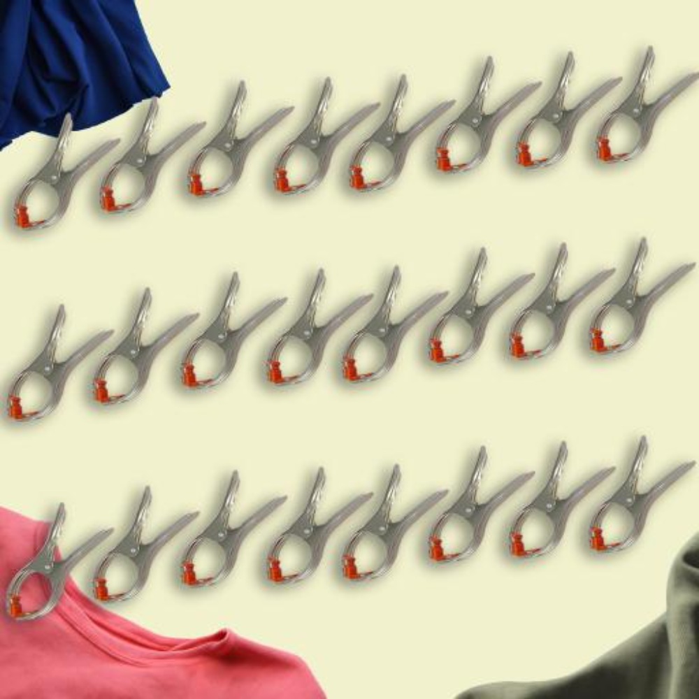 HAZEL Stainless Steel Clips for Clothes Drying | Cloth Clips for Drying Clothes, 24 pcs