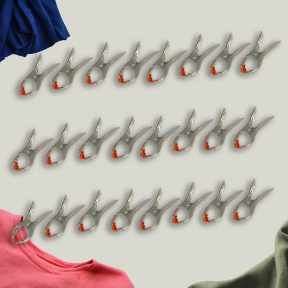 HAZEL Stainless SteelÂ Cloth Clips for Drying Clothes | Cloth Pins for DryingÂ Clothes, 24 pcs