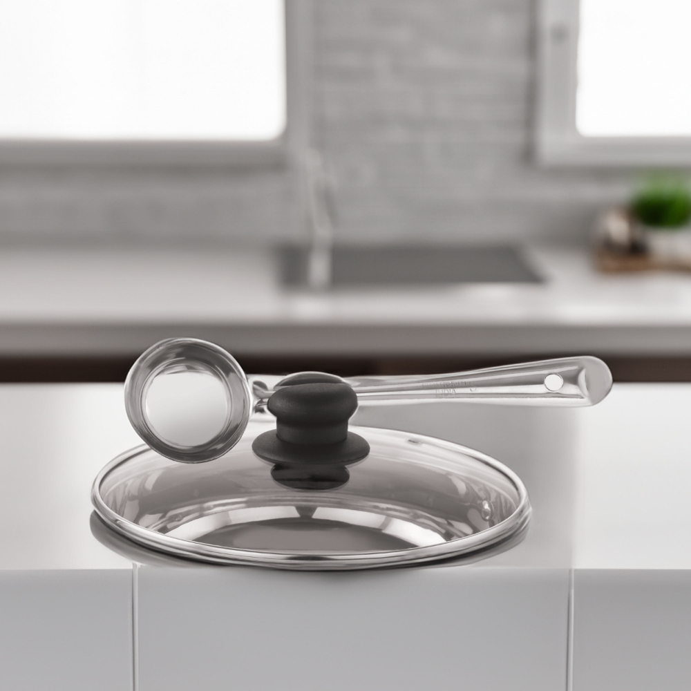 HAZEL Glass Cookware Lid With Knob and Built In Steam Vents, 22.5 cm