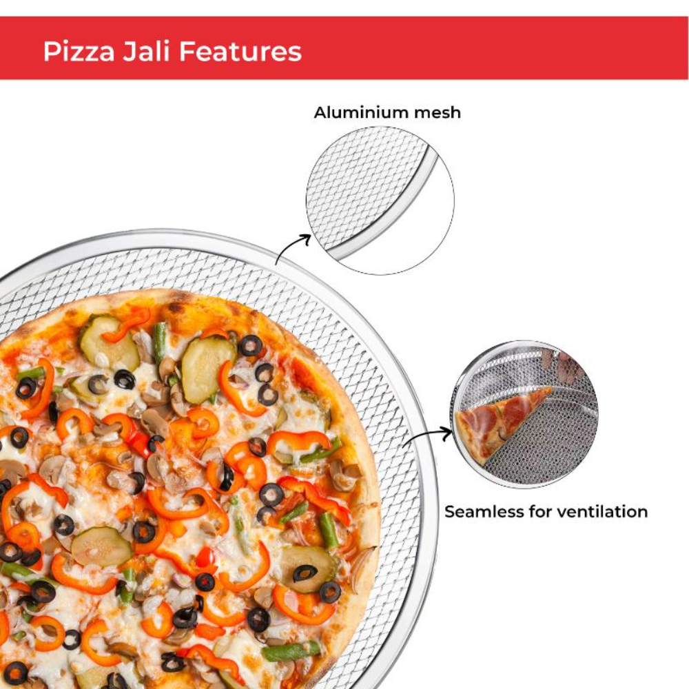 HAZEL Aluminum Pizza Mesh Tray | 8 Inch Round Baking Screen for Crispy Crust