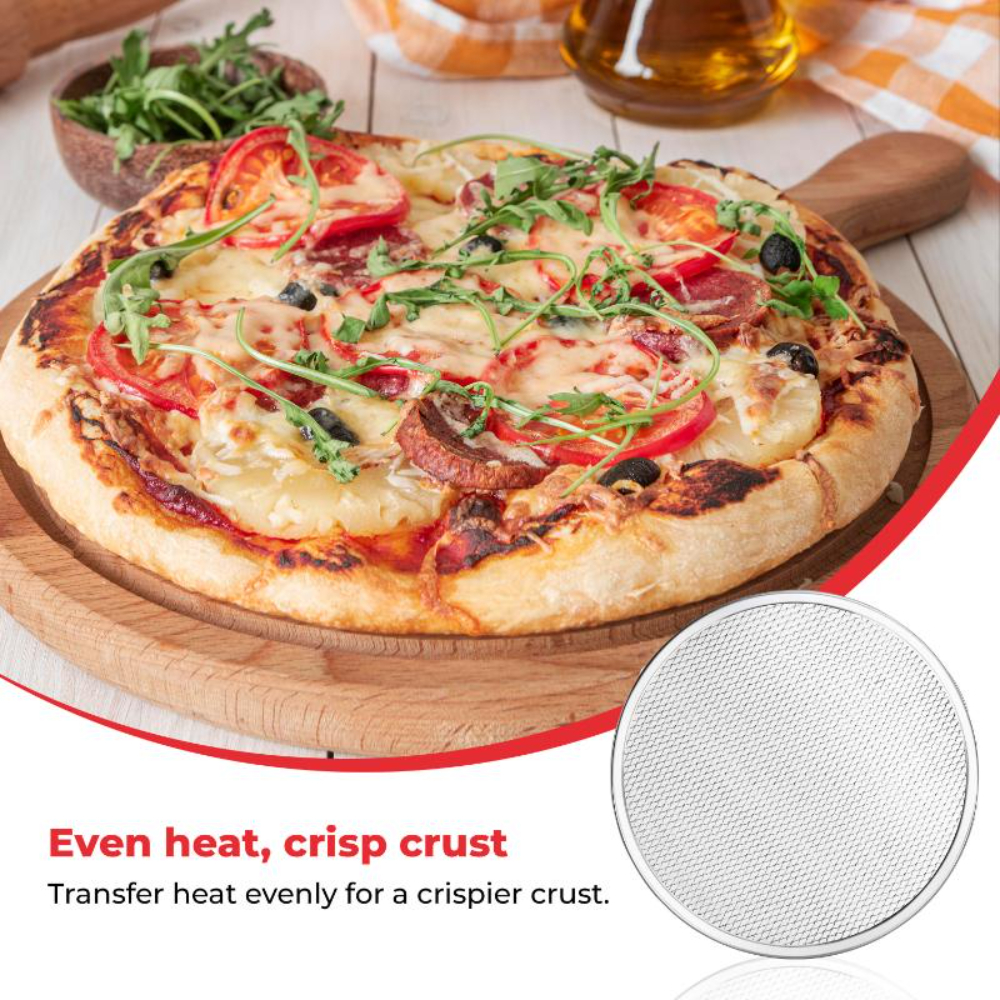 HAZEL Aluminum Pizza Mesh Tray | 8 Inch Round Baking Screen for Crispy Crust