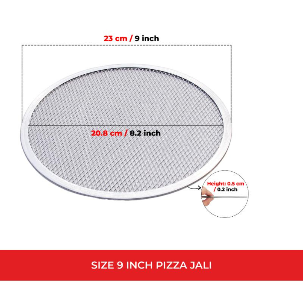 HAZEL Aluminum Pizza Mesh Tray | 9 Inch Round Baking Screen for Crispy Crust