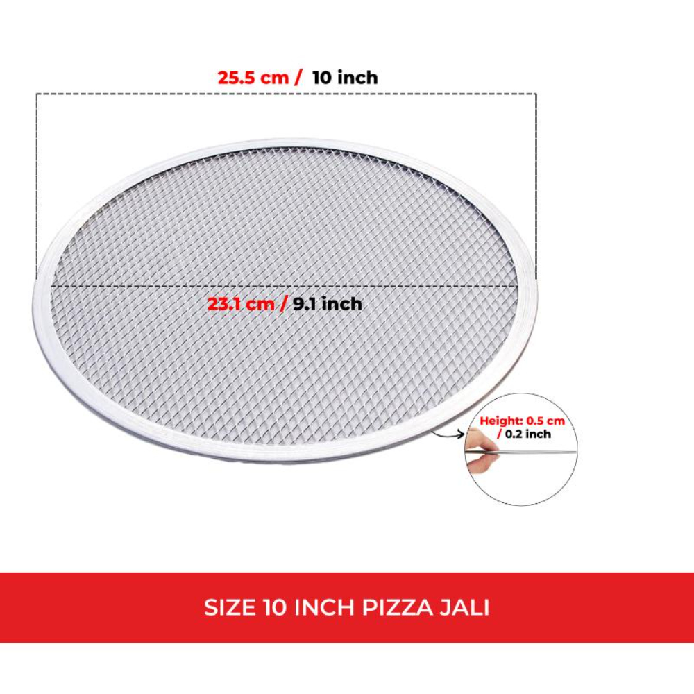 HAZEL Aluminum Pizza Mesh Tray | 10 Inch Round Baking Screen for Crispy Crust