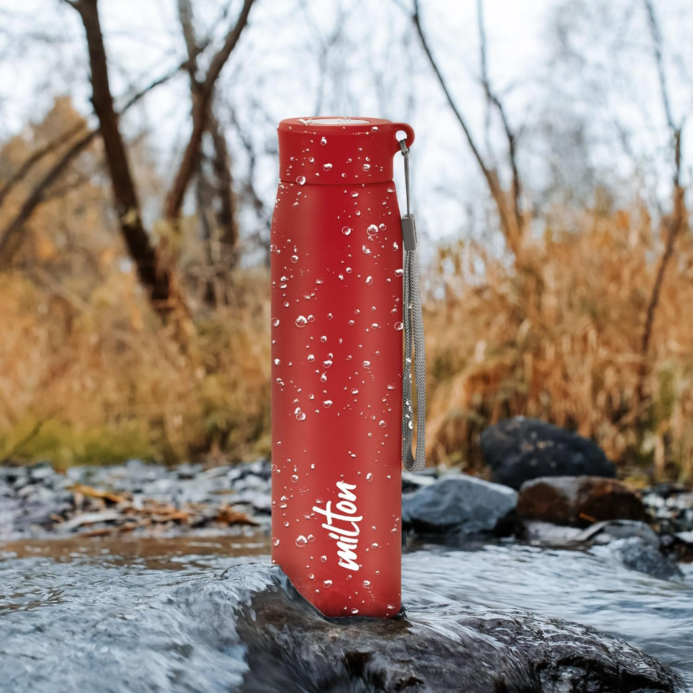 MILTON Handy 850 Stainless Steel Single walled Leak Proof Water Bottle, 780 ML, Red