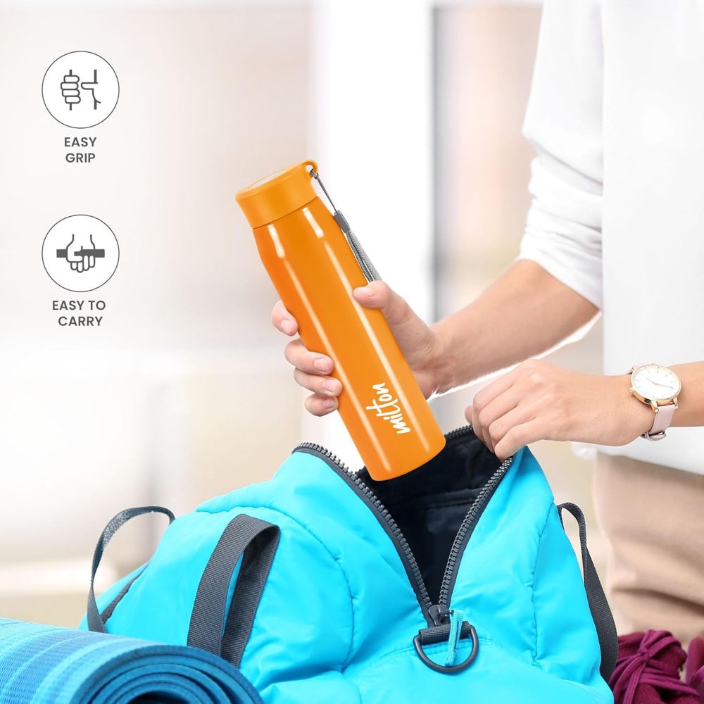 MILTON Handy 850 Stainless Steel Single walled Leak Proof Water Bottle, 780 ML, Orange