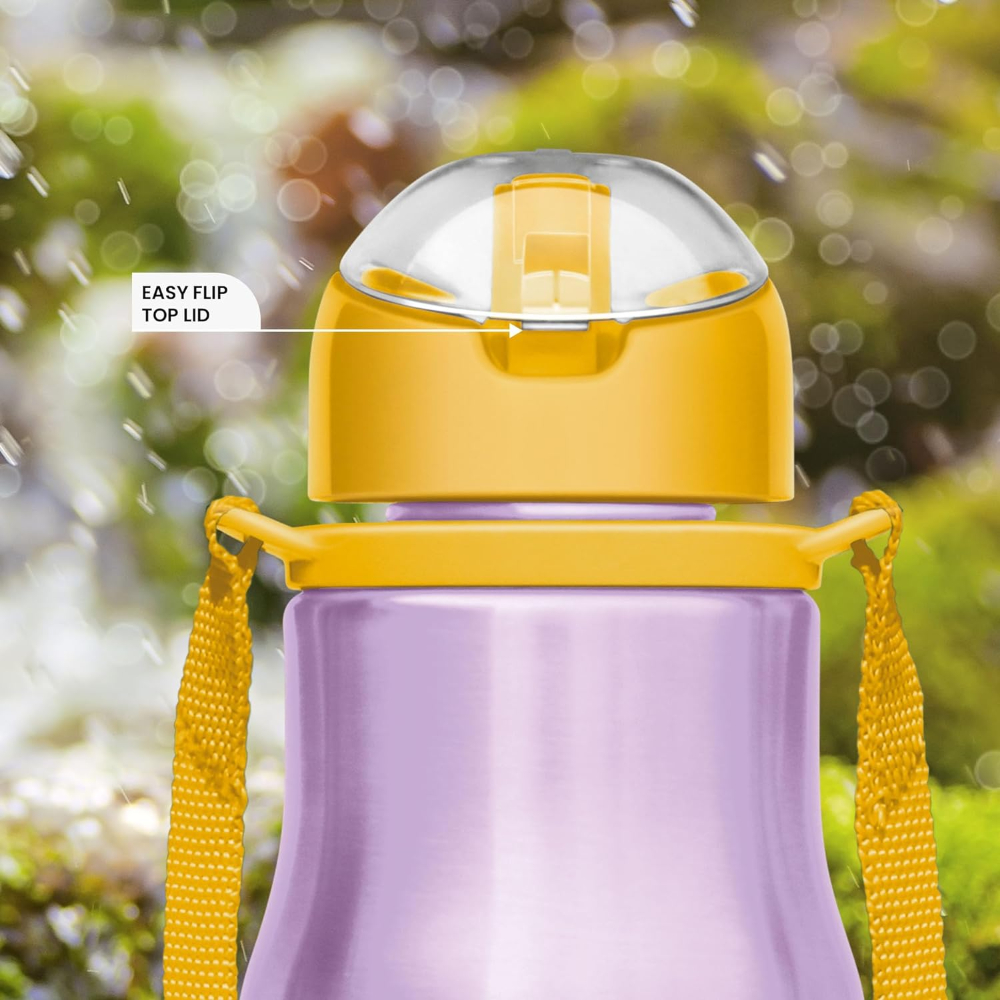 MILTON Sipmate 650 Chhota Bheem Stainless Steel Leak Proof Kids Sipper Water Bottle, 600 ml, Purple
