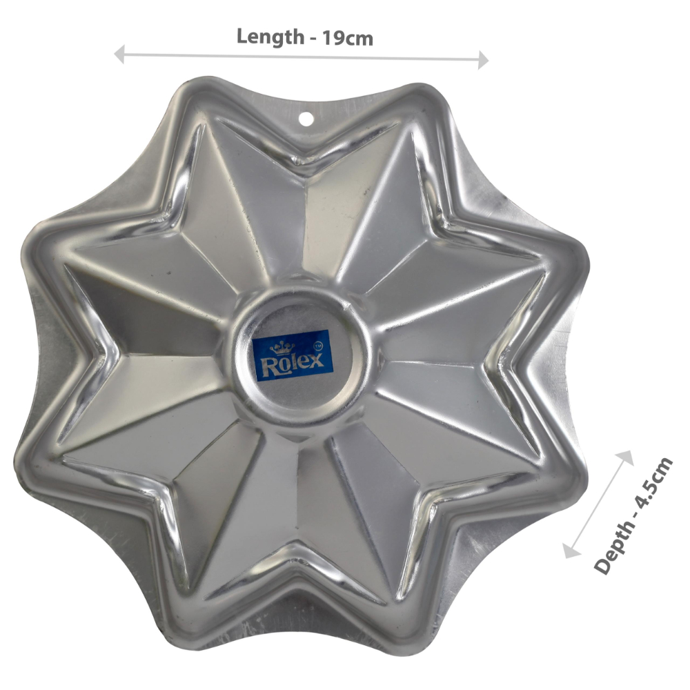 Rolex Aluminium Cake Mould Pans Dec.Star 1/2 Kg. Cake