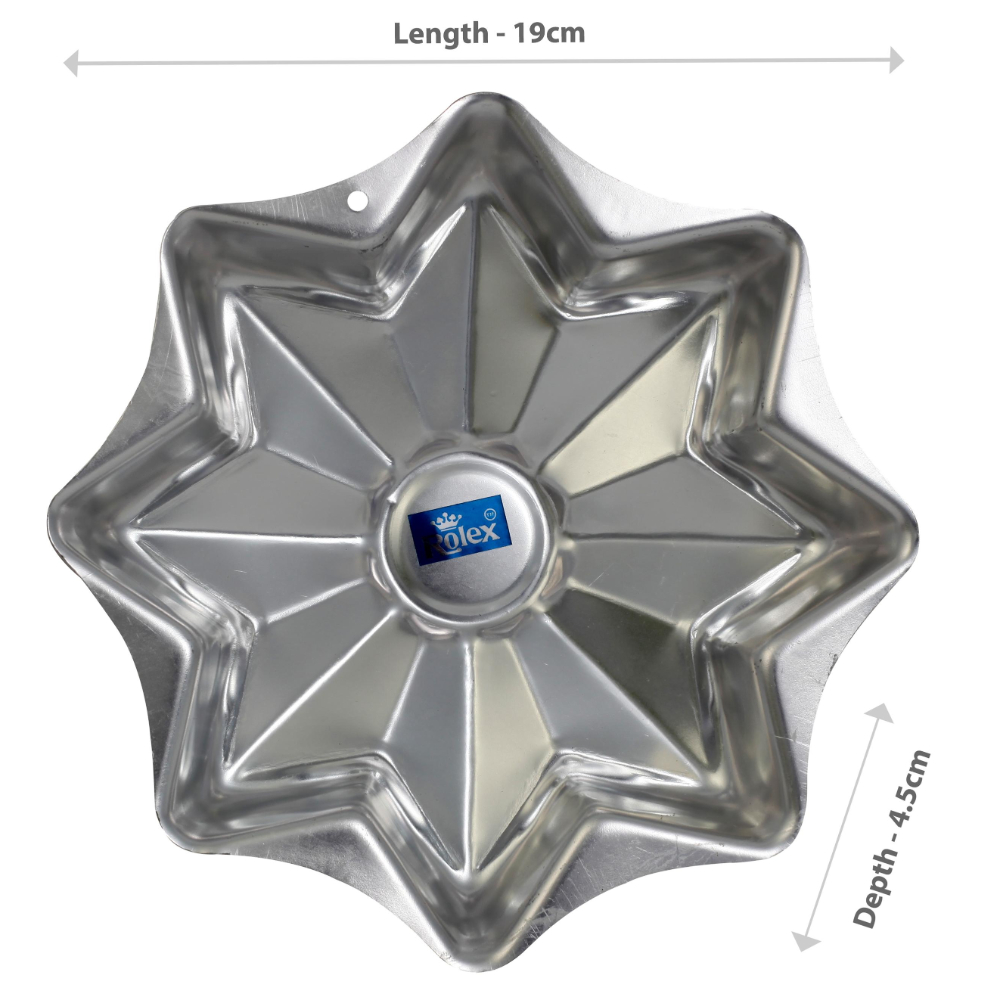 Rolex Aluminium Cake Mould Pans Dec.Star 1/2 Kg. Cake