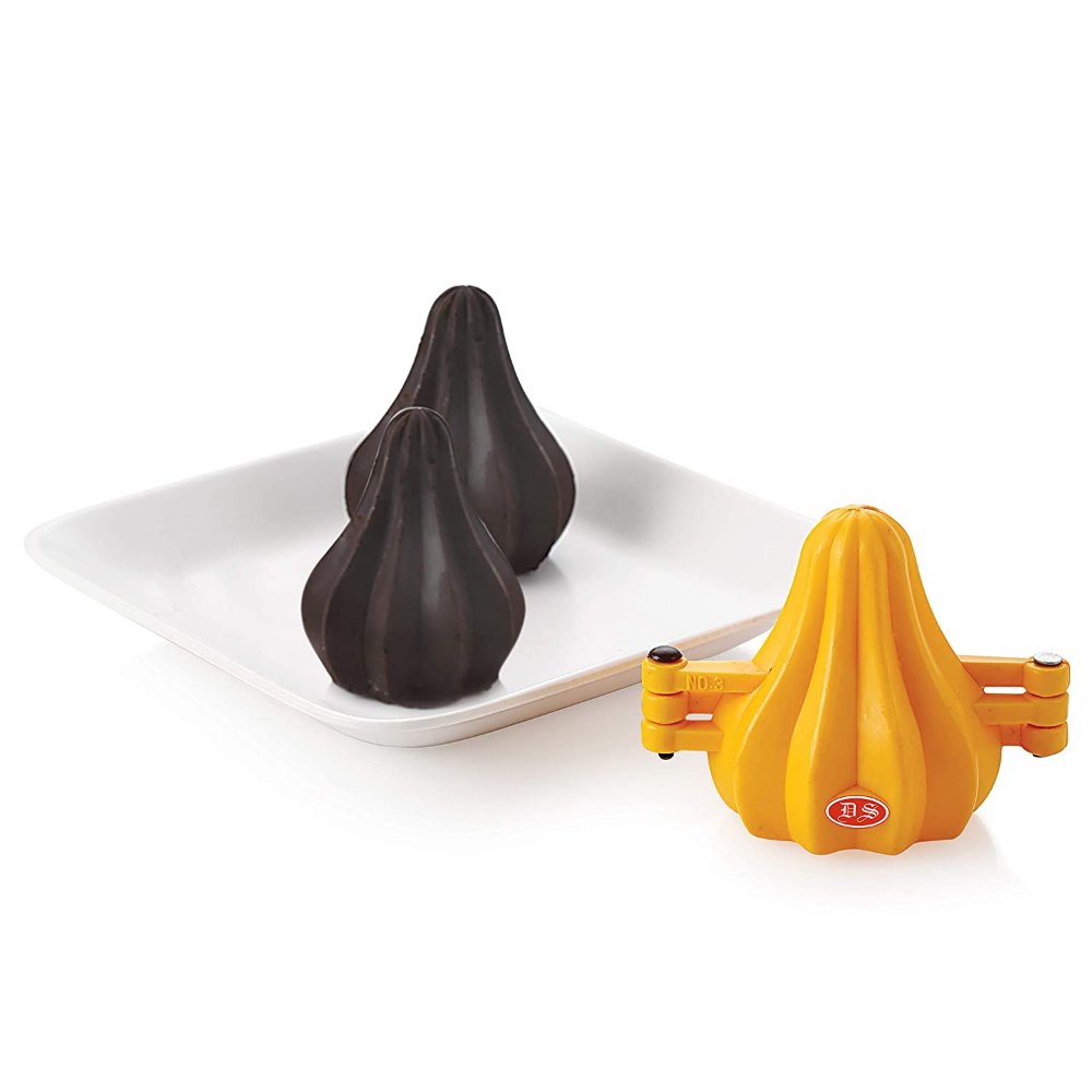 DS Modak Mould Set of 2 | Two Fold Plastic Modak Maker for Ganpati | Chocolate Modak Shaper Sacha Set