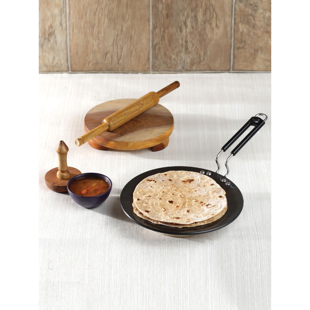 Vinod Cookware Hard Anodised Tawa, 22 cm, Aluminium
