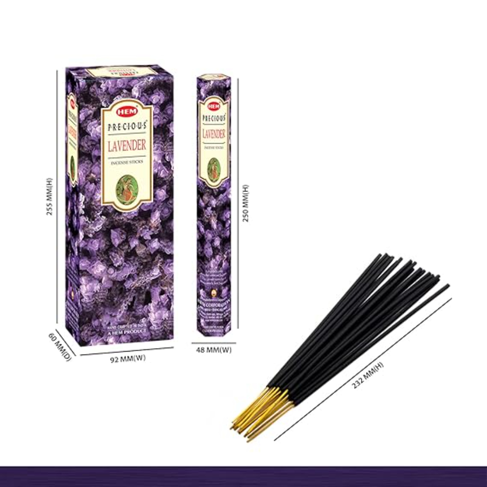 Hem Precious Lavender Incense Sticks(9.3 cm X 6.0 cm X 25.5cm, Black )