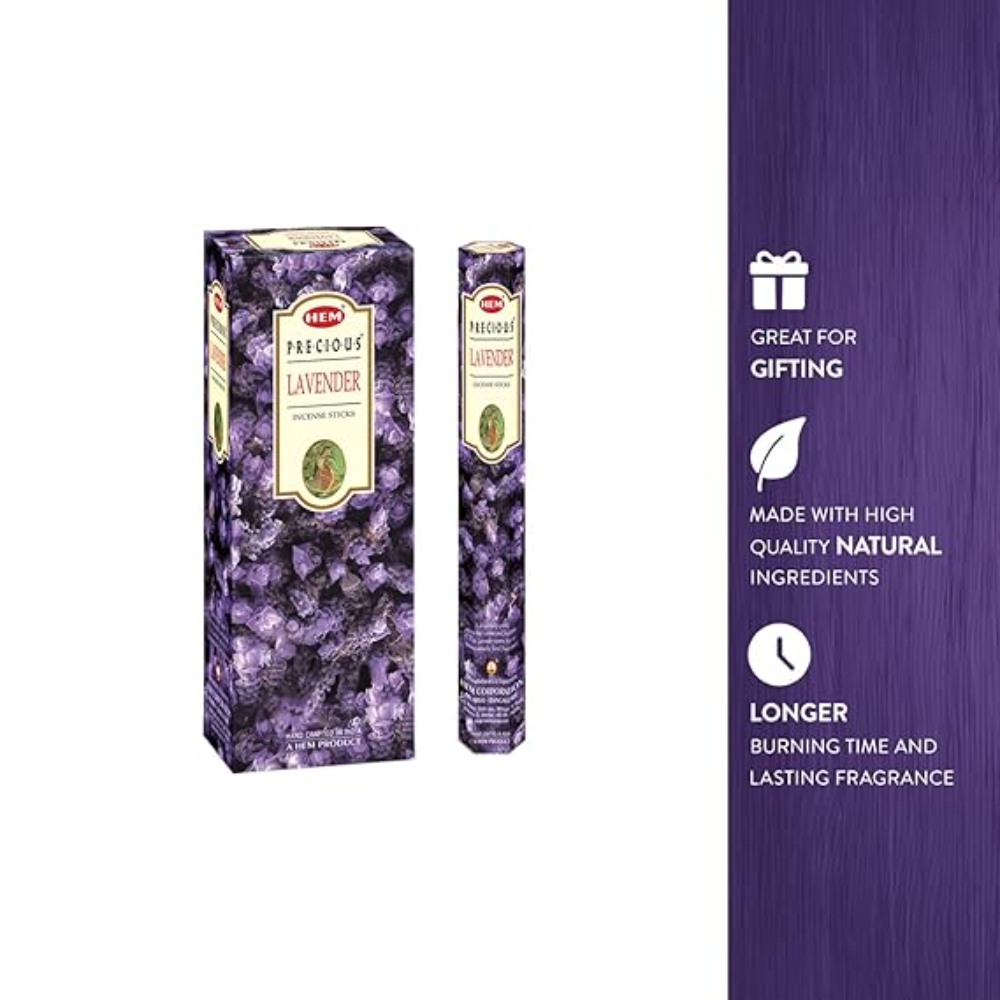 Hem Precious Lavender Incense Sticks(9.3 cm X 6.0 cm X 25.5cm, Black )