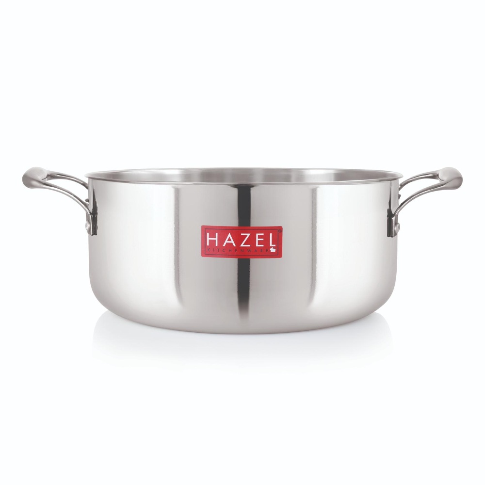 HAZEL Triply Stainless Steel Induction Bottom Stok pot Cookpot Tope with Handle, 4 Litre, 26.3 cm