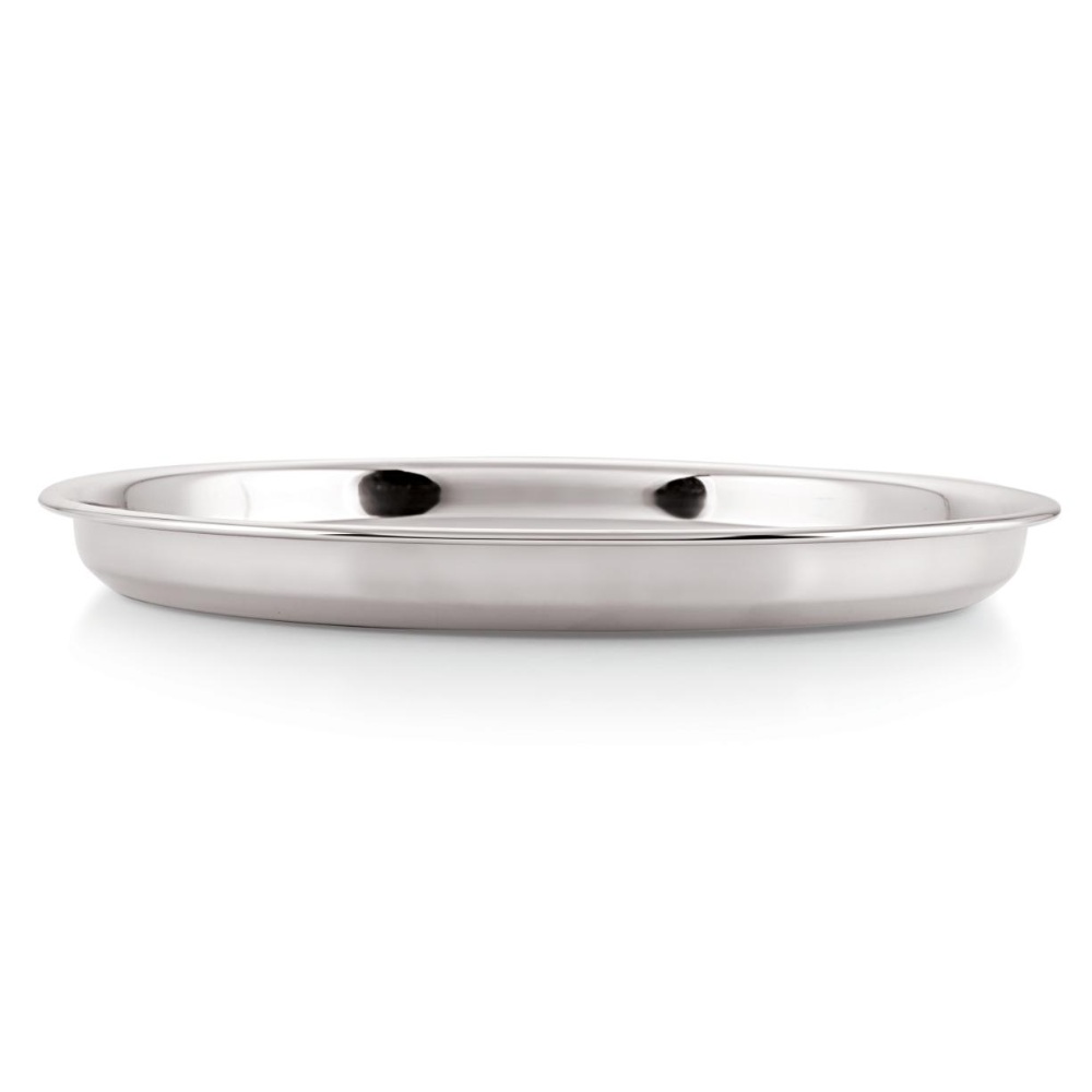 HAZEL Stainless Steel Dinner Lunch Plate Bhojan Thali, Dia 26.5 cm, Small