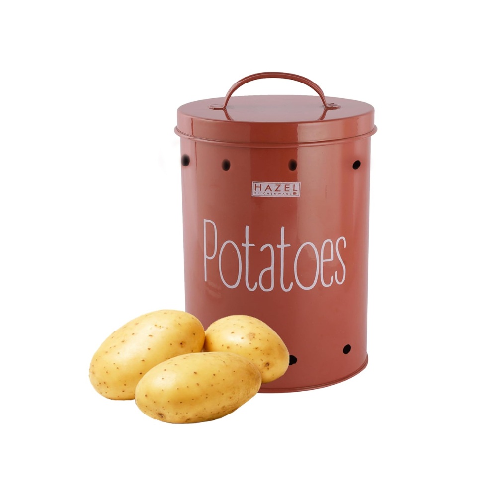 HAZEL Potato Storage Container For Kitchen | Container For Kitchen Storage | Food Grade Storage Container with Lid, 2.2 kg to 3 kg, Red