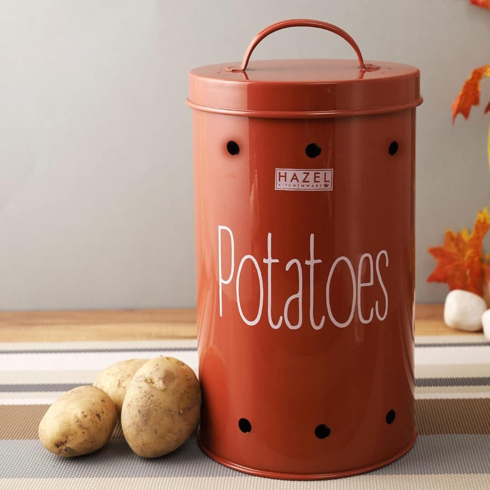 HAZEL Potato Storage Container For Kitchen | Container For Kitchen Storage | Food Grade Storage Container with Lid, 2.2 kg to 3 kg, Red