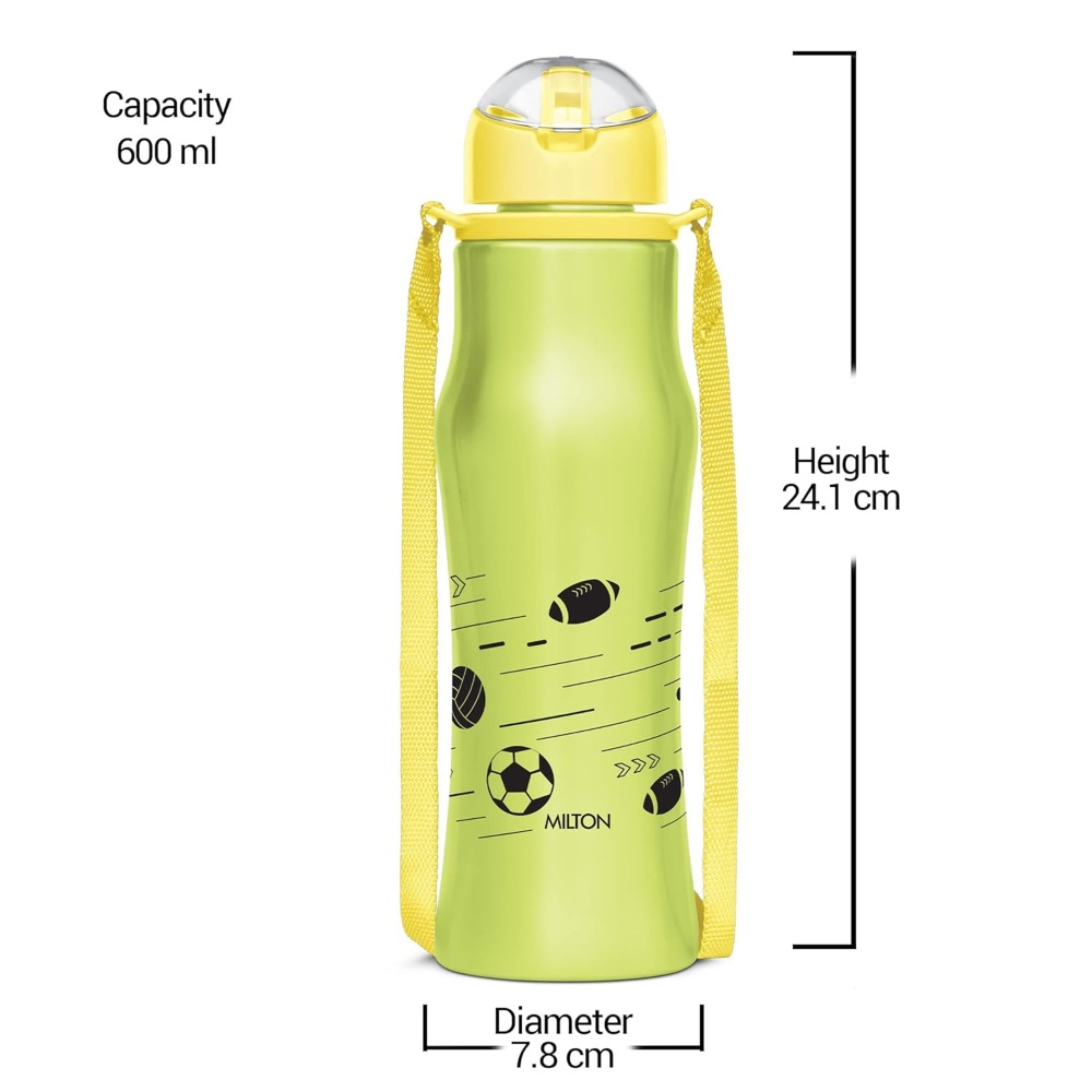 Milton Gaiety 650 Stainless Steel Insulated Water Bottle, 600 ml, Green