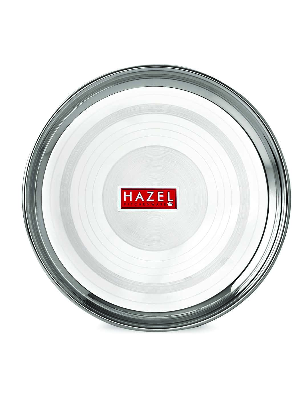 HAZEL Stainless Steel Dinner Set Of 12 | Dinner Set Steel (2 Steel Plate, 4 Bowl, 2 Spoon, 2 Dessert Plate, 2 Steel Glass) 12 Pieces, Silver