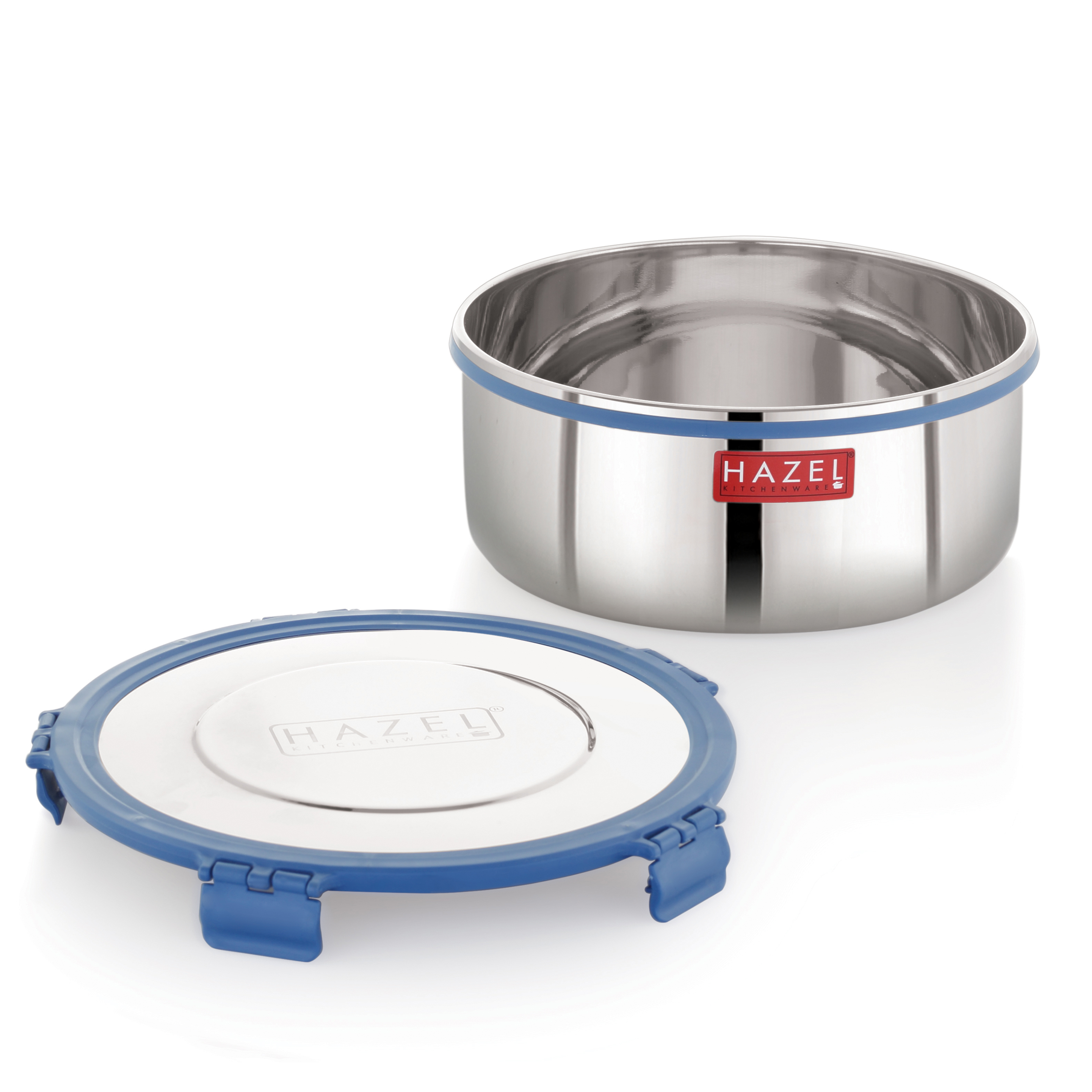 HAZEL Hercules Stainless Steel Wafer & Chips Snack Storage Container, 3000 Ml, Airtight Dabba, Silver