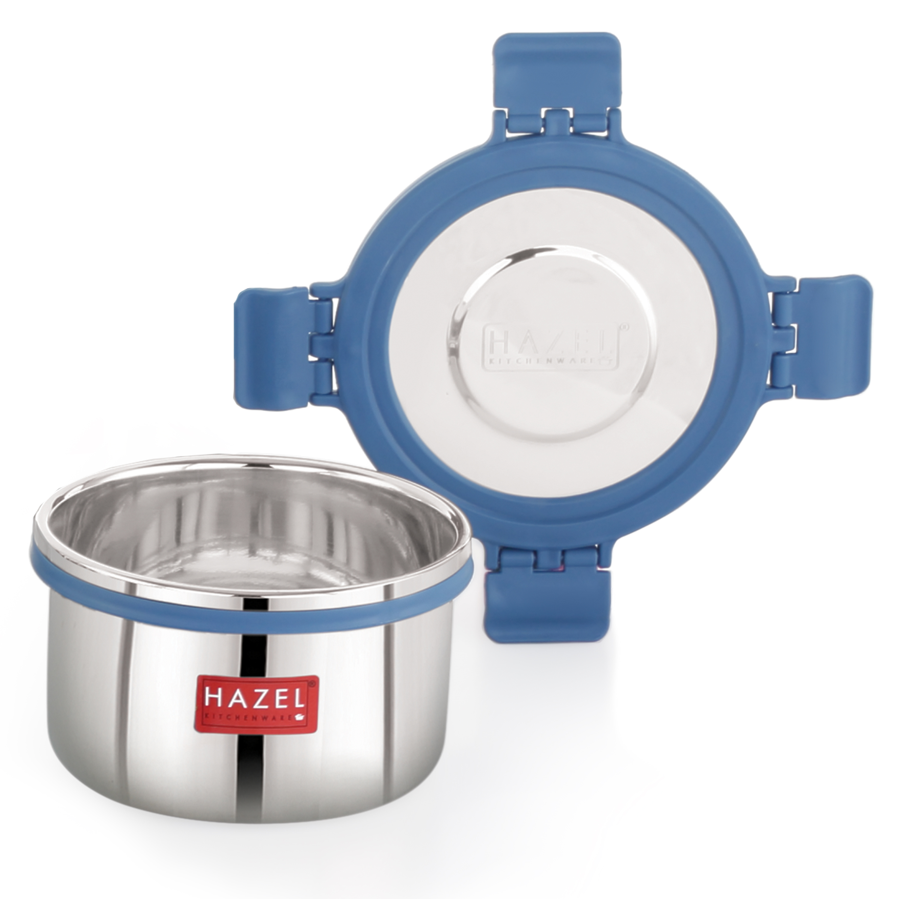 HAZEL Stainless Steel Storage Containers for Kitchen, Air Tight & Leak Proof, 525 Ml, Tiffin Box, Set of 2