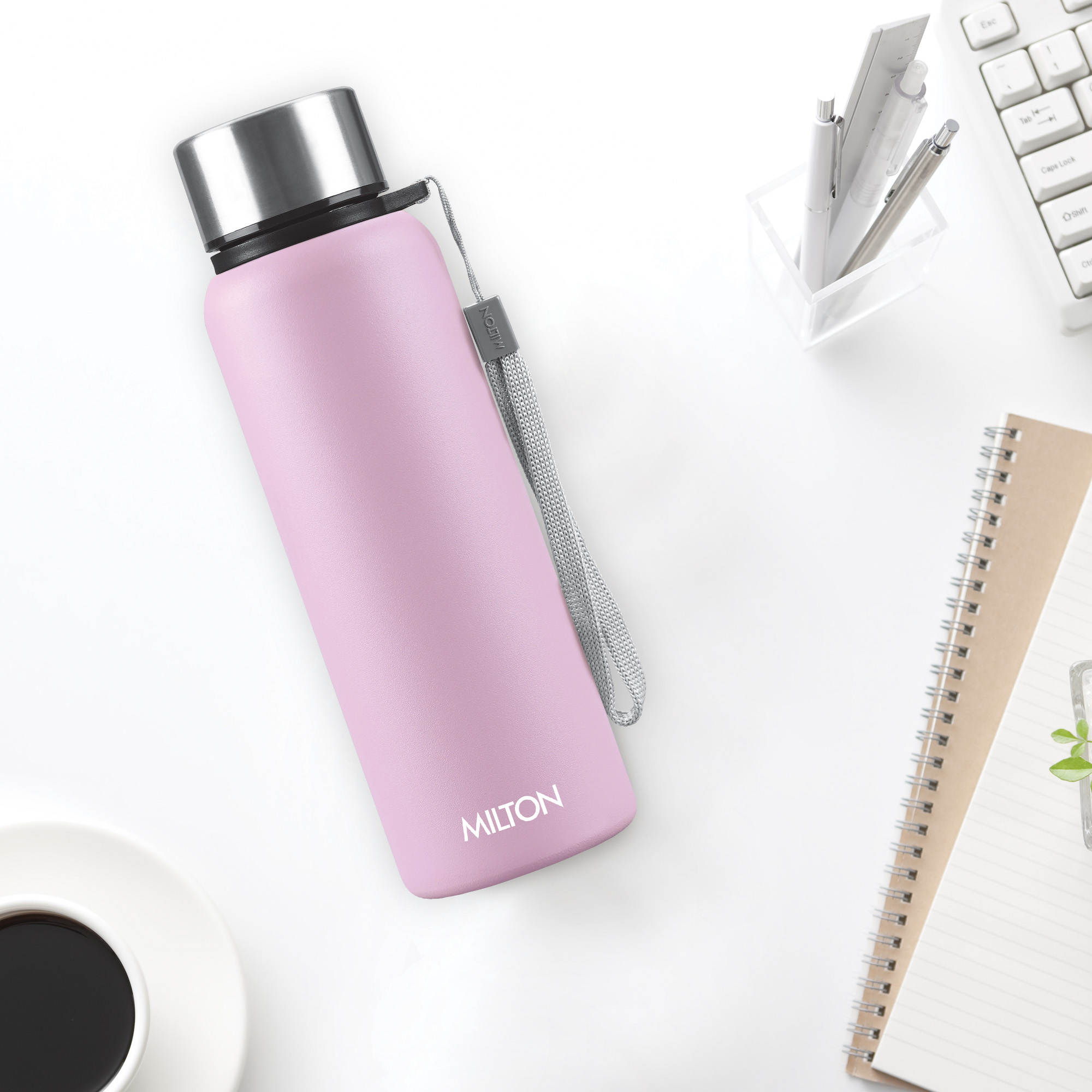 MILTON Brim 750 Stainless Steel Single Walled Leak Proof Easy Grip Water Bottle, 690 ML, Purple