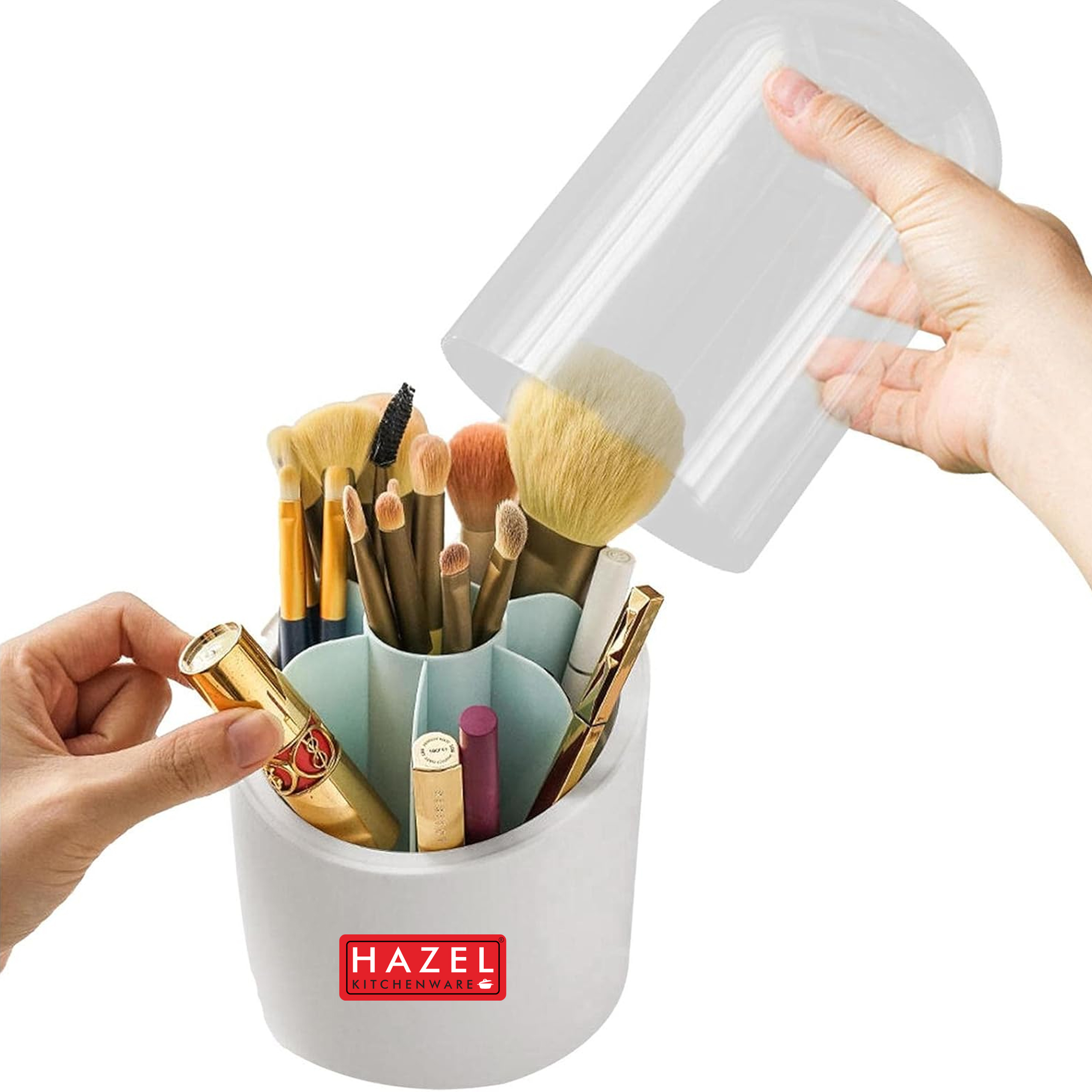 HAZEL Multi-Purpose Organizer with Lid for Kitchen Tools, Spoons, Stationery, Pens & More - Green