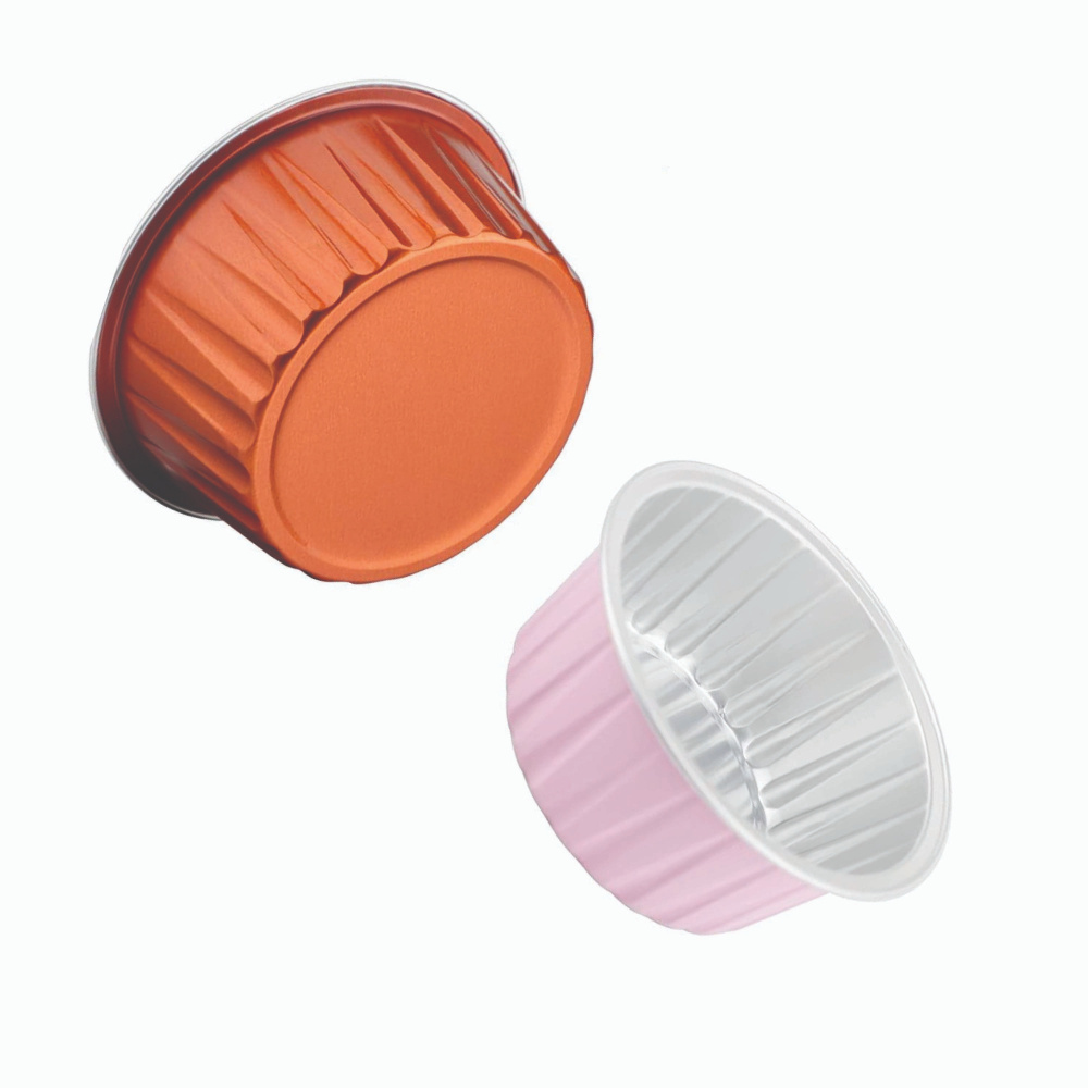 HAZEL 110ml Round Aluminium Foil Container for Cake, Muffin, Pudding | Oven Safe Disposable Dabba (Set of 10)