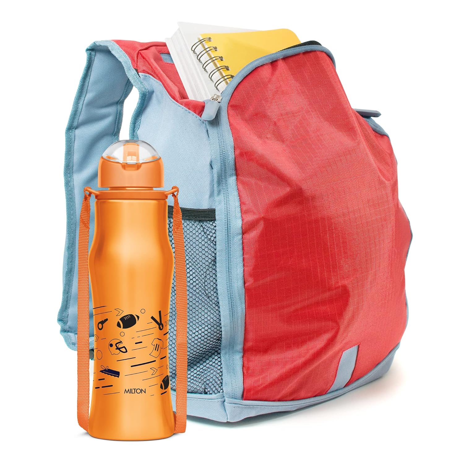 Milton Gaiety 650 Stainless Steel Sipper Water Bottle 600 ml, Single Walled, ISI Certified I Leak Proof Lid, Rust Proof I For School, Office, Gym I Orange
