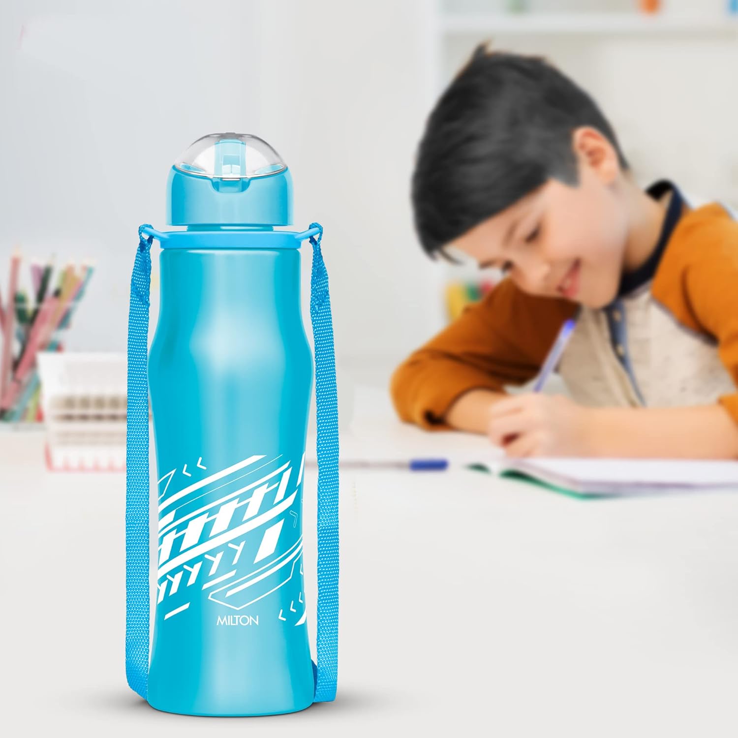 Milton Gaiety 650 Stainless Steel Sipper Water Bottle 600 ml, Single Walled, ISI Certified I Leak Proof Lid, Rust Proof I For School, Office, Gym I Blue