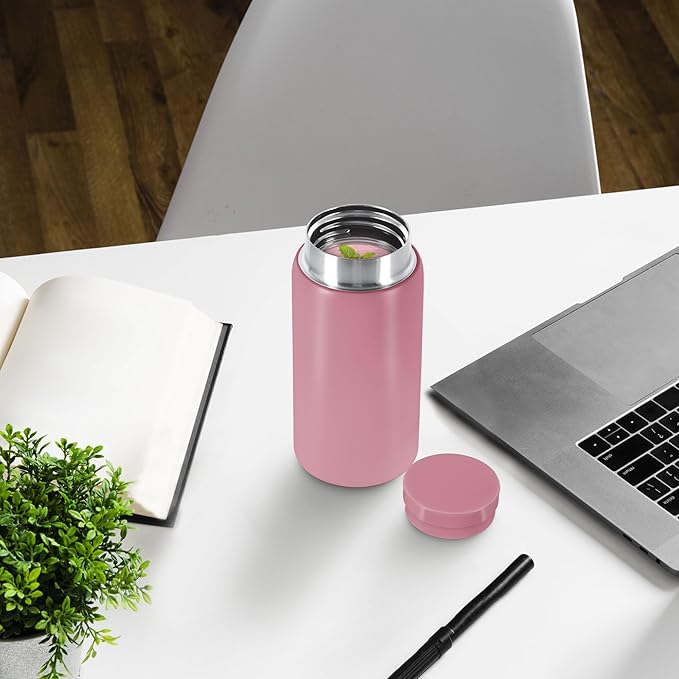 Milton Minimate 200 Thermosteel Insulated Water Bottle, 190 ml, 24 Hr Hot and Cold | Leak Proof Lid, ISI Certified I Vacuum Insulated | for Office, Gym, School | Berry