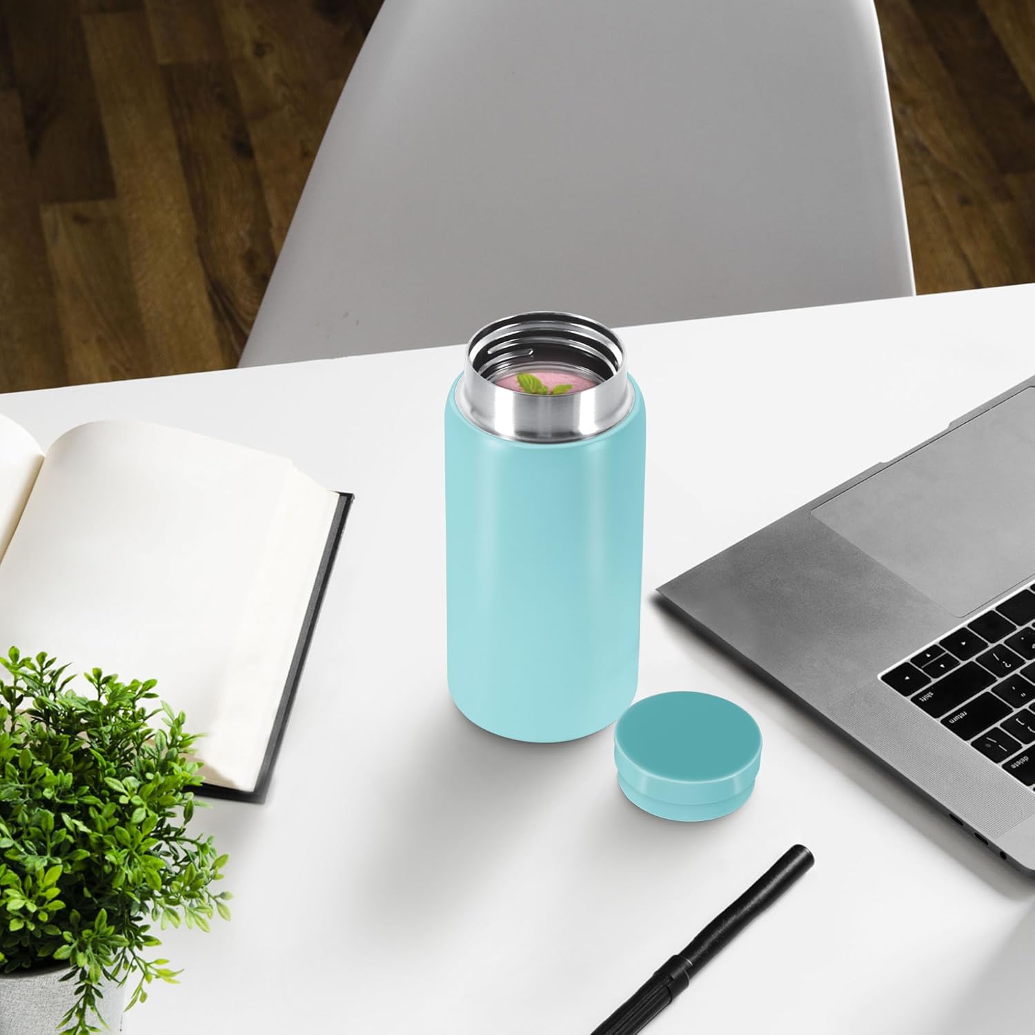 Milton Minimate 200 Thermosteel Insulated Water Bottle, 190 ml, 24 Hr Hot and Cold | Leak Proof Lid, ISI Certified I Vacuum Insulated | for Office, Gym, School | Blue