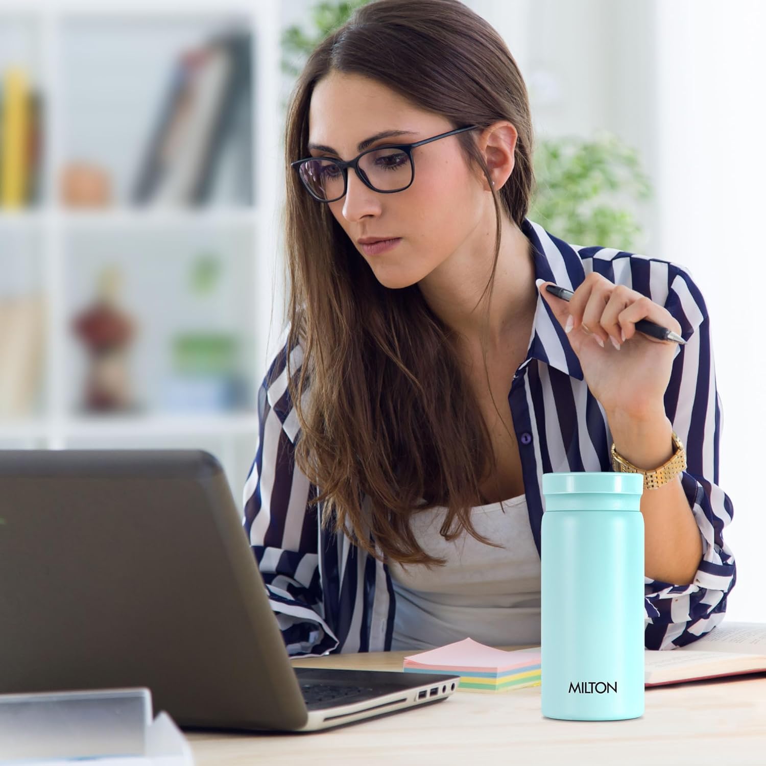 Milton Minimate 200 Thermosteel Insulated Water Bottle, 190 ml, 24 Hr Hot and Cold | Leak Proof Lid, ISI Certified I Vacuum Insulated | for Office, Gym, School | Blue