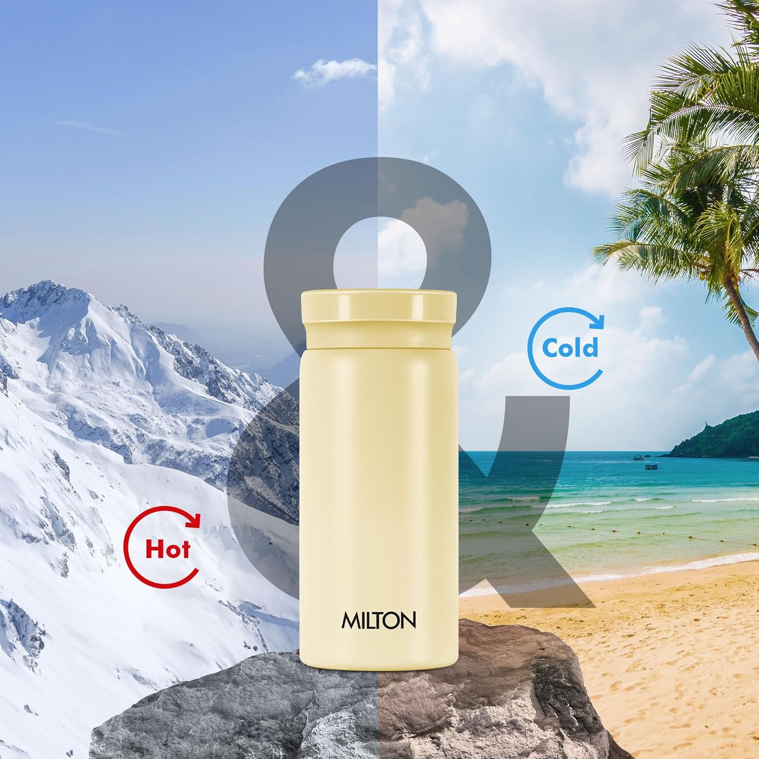 Milton Minimate 200 Thermosteel Insulated Water Bottle, 190 ml, 24 Hr Hot and Cold | Leak Proof Lid, ISI Certified I Vacuum Insulated | for Office, Gym, School | Ivory