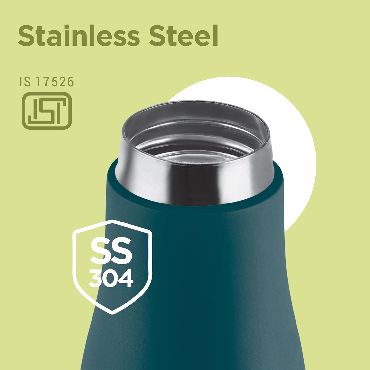 Milton Fame 800 Thermosteel Water Bottle 740 ml, 24 Hr Hot and Cold I Leak Proof Lid, ISI Certified I Vacuum Insulated I for Office, Gym, School I Teal Blue