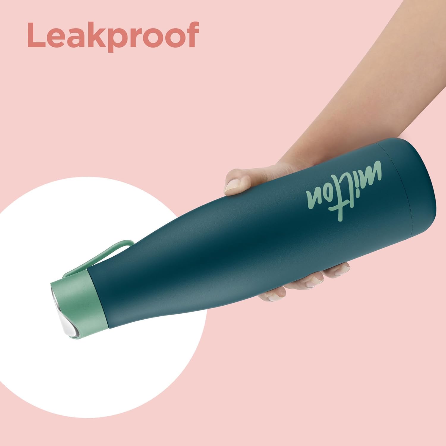 Milton Fame 800 Thermosteel Water Bottle 740 ml, 24 Hr Hot and Cold I Leak Proof Lid, ISI Certified I Vacuum Insulated I for Office, Gym, School I Teal Blue