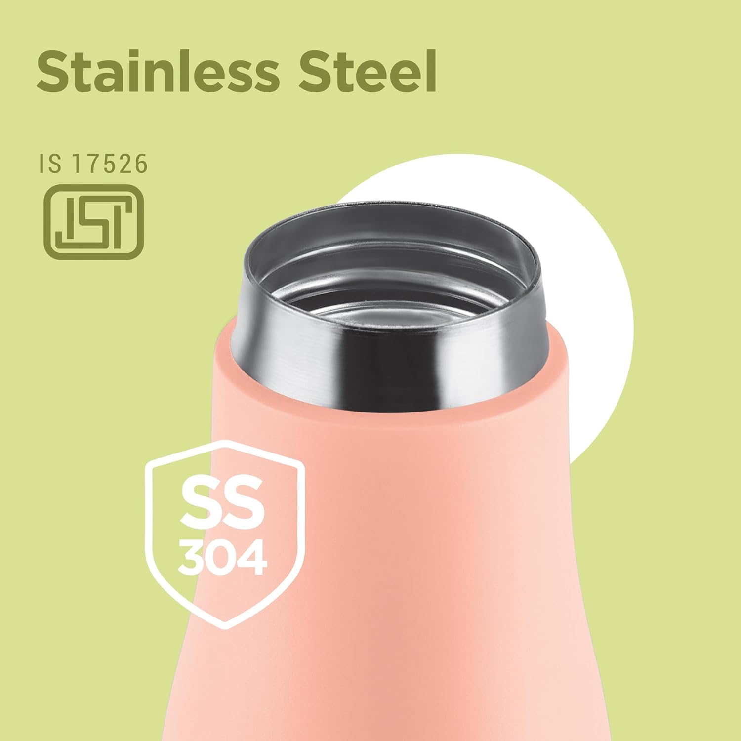 Milton Fame 800 Thermosteel Water Bottle 740 ml, 24 Hr Hot and Cold I Leak Proof Lid, ISI Certified I Vacuum Insulated I for Office, Gym, School I Peach