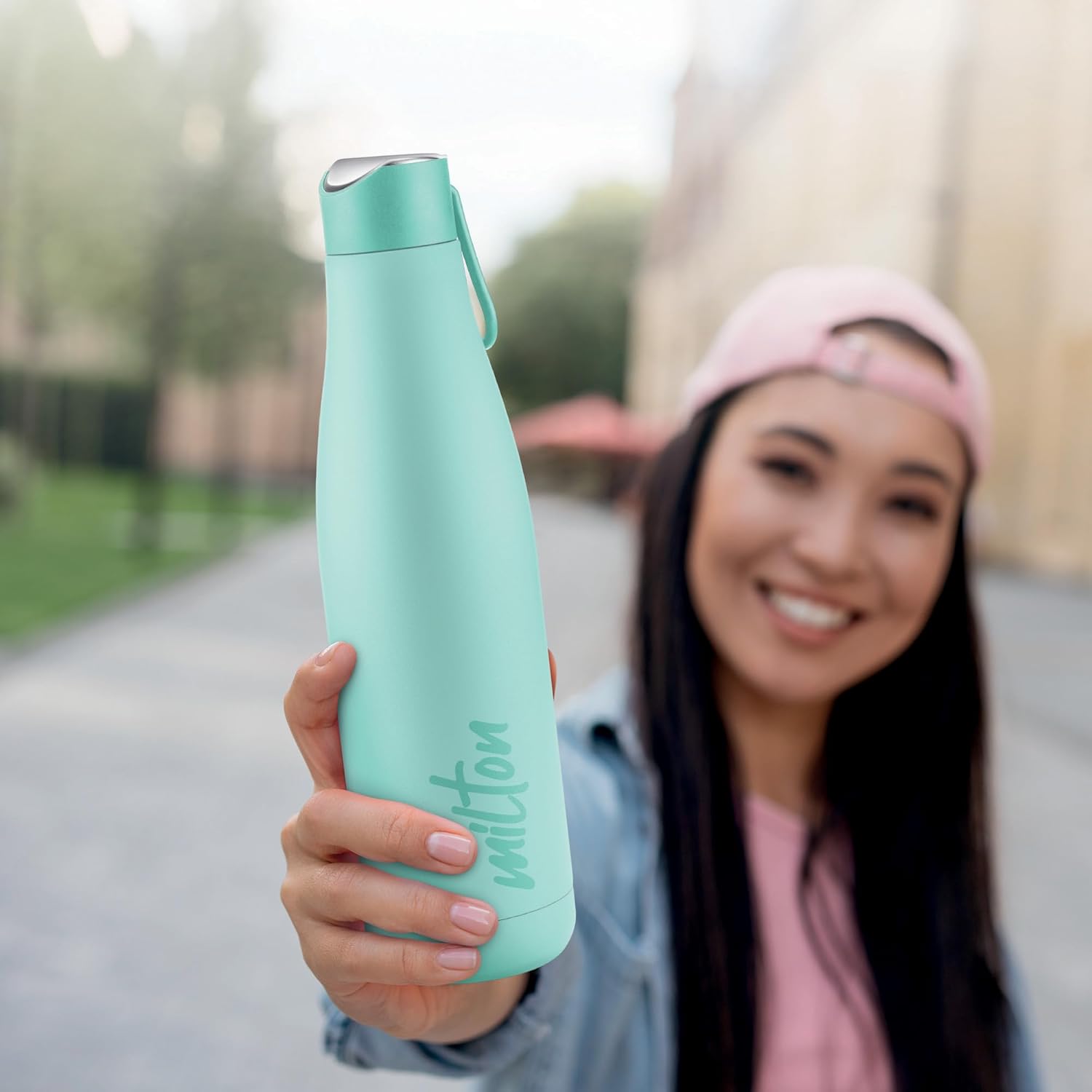 Milton Fame 800 Thermosteel Water Bottle 740 ml, 24 Hr Hot and Cold I Leak Proof Lid, ISI Certified I Vacuum Insulated I for Office, Gym, School I Aqua Green