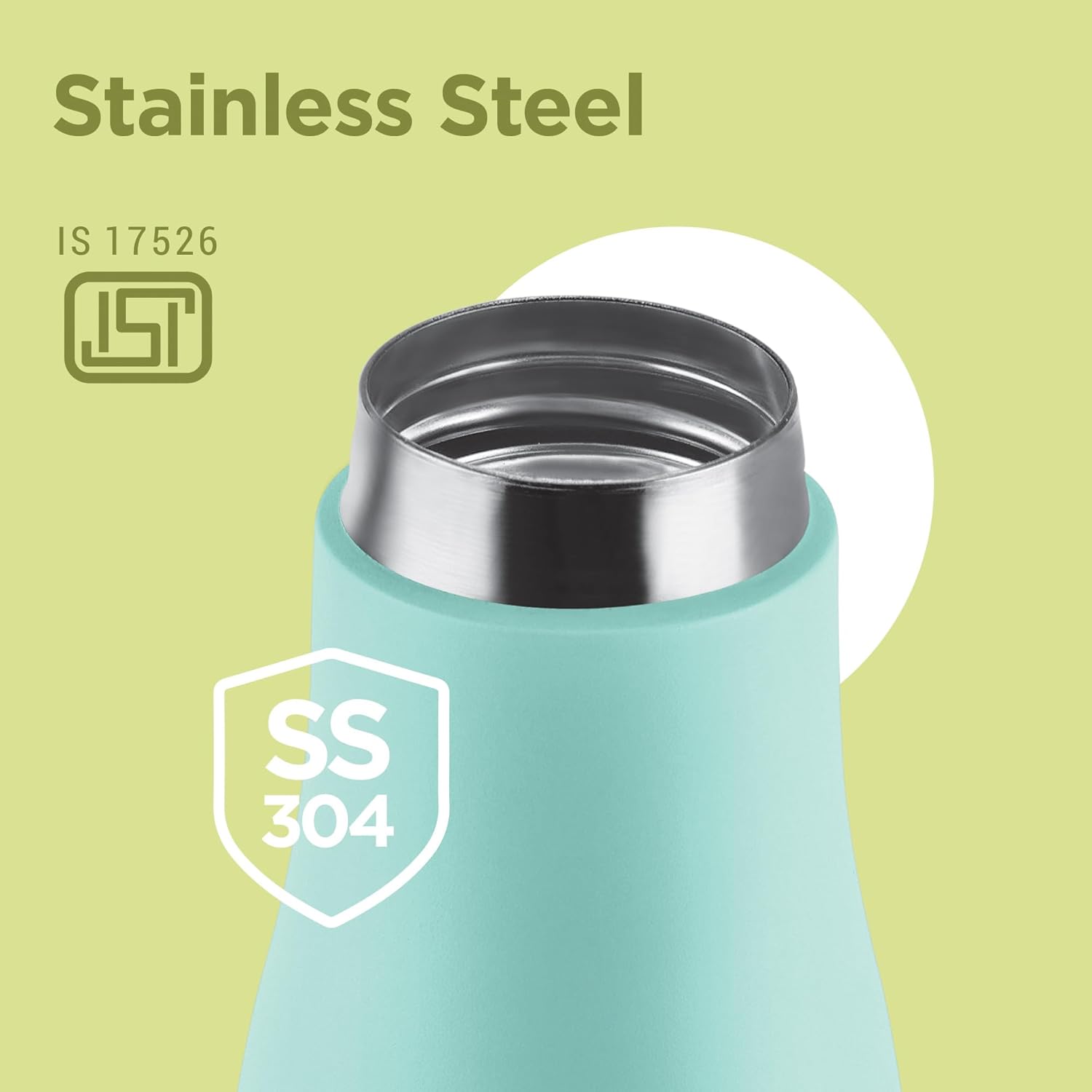 Milton Fame 800 Thermosteel Water Bottle 740 ml, 24 Hr Hot and Cold I Leak Proof Lid, ISI Certified I Vacuum Insulated I for Office, Gym, School I Aqua Green