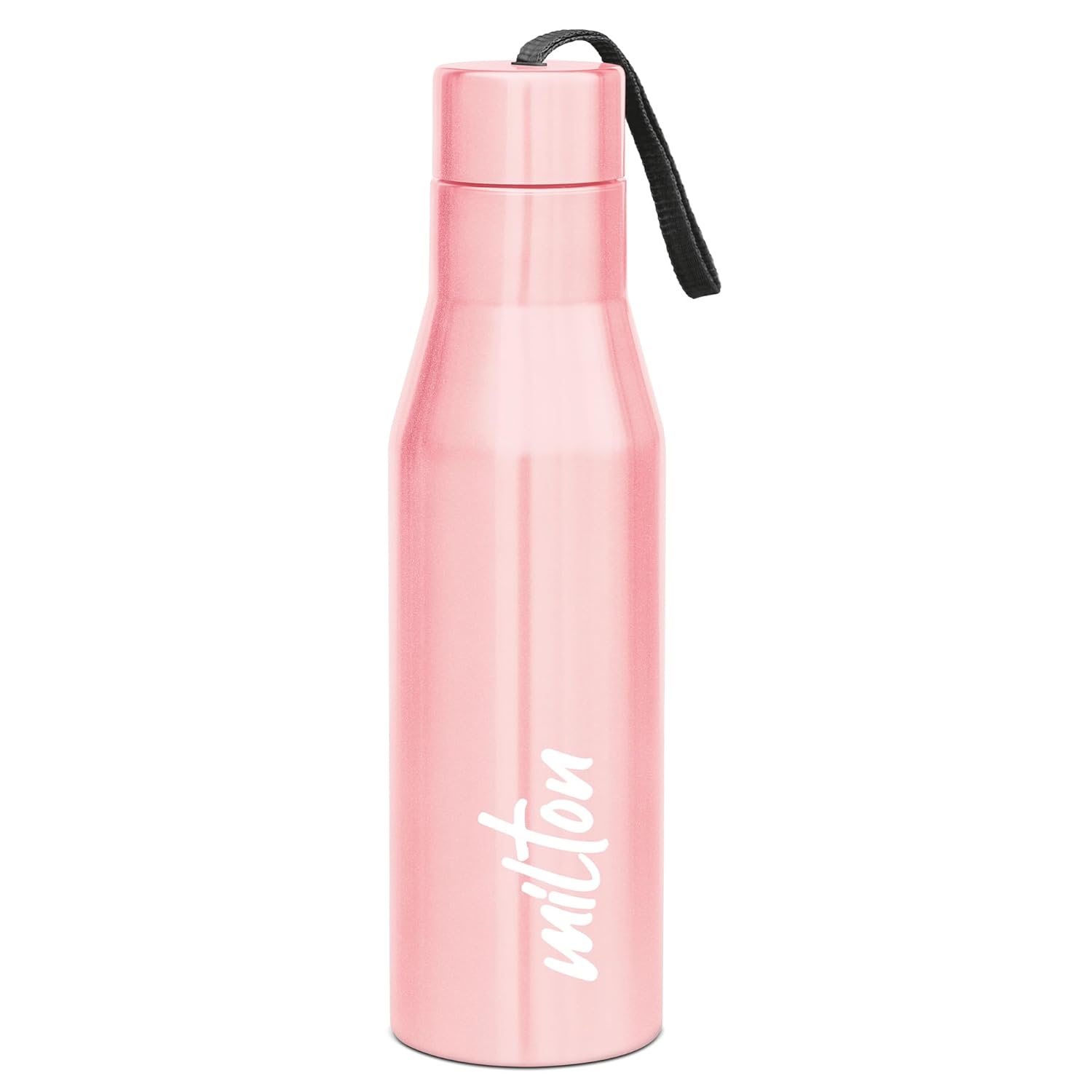 Milton Super 1000 Stainless Steel Water Bottle 1 ltr, Single Walled, ISI Certified I Leak Proof Lid, Rust Proof I For School, Office, Gym I Light Pink