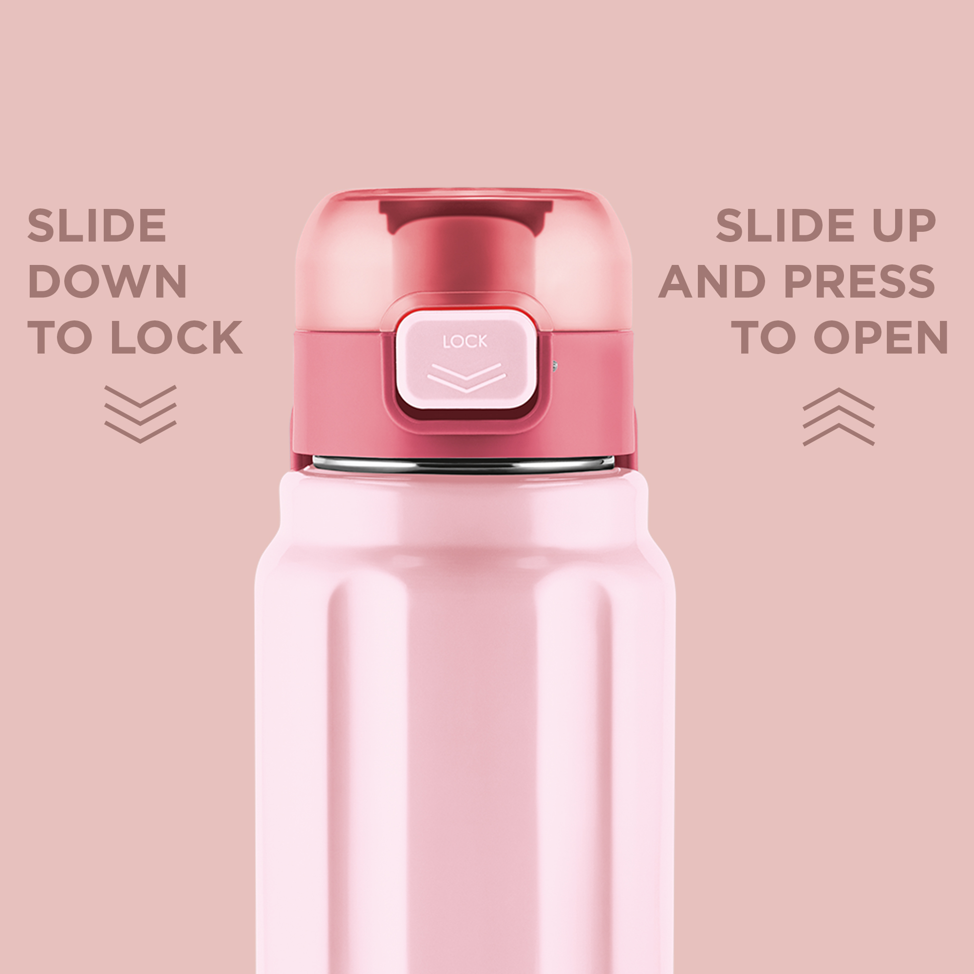 Milton Taurus 900 Steel Thermoware Cold PU Insulated, Leak Proof Water Bottle 640 ml Bottle (Pack of 1, Light Pink, Steel)