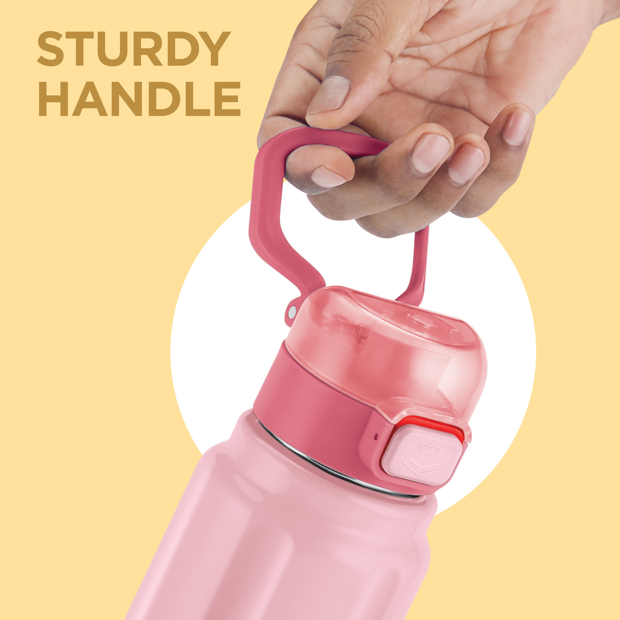 Milton Taurus 900 Steel Thermoware Cold PU Insulated, Leak Proof Water Bottle 640 ml Bottle (Pack of 1, Light Pink, Steel)