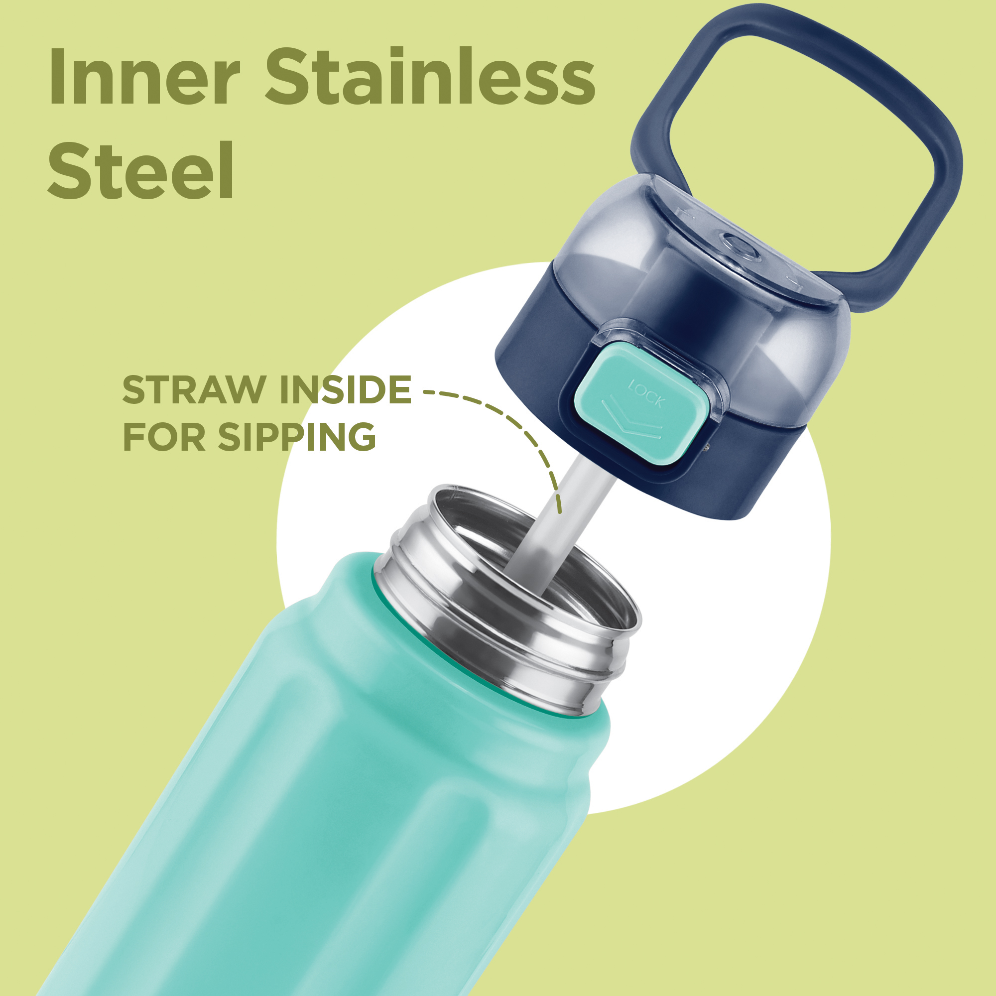 Milton Taurus 900 Steel Thermoware Cold PU Insulated, Leak Proof Water Bottle 640 ml Bottle (Pack of 1, Green, Steel)