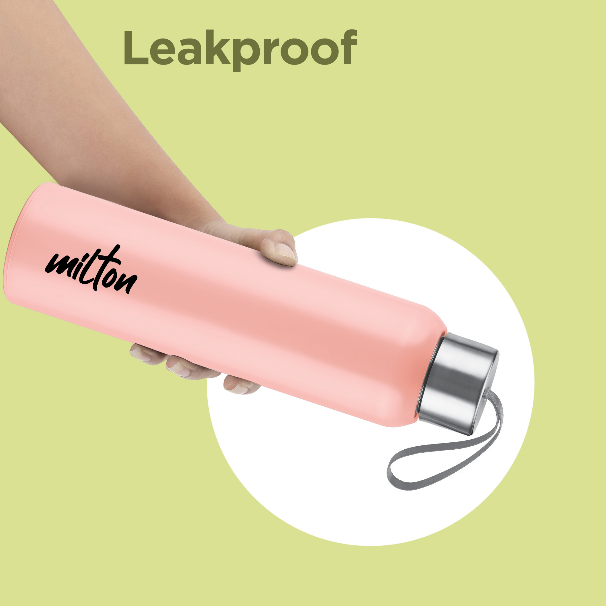 Miton Halo Steel Water Bottle - 640 ml, Pink
