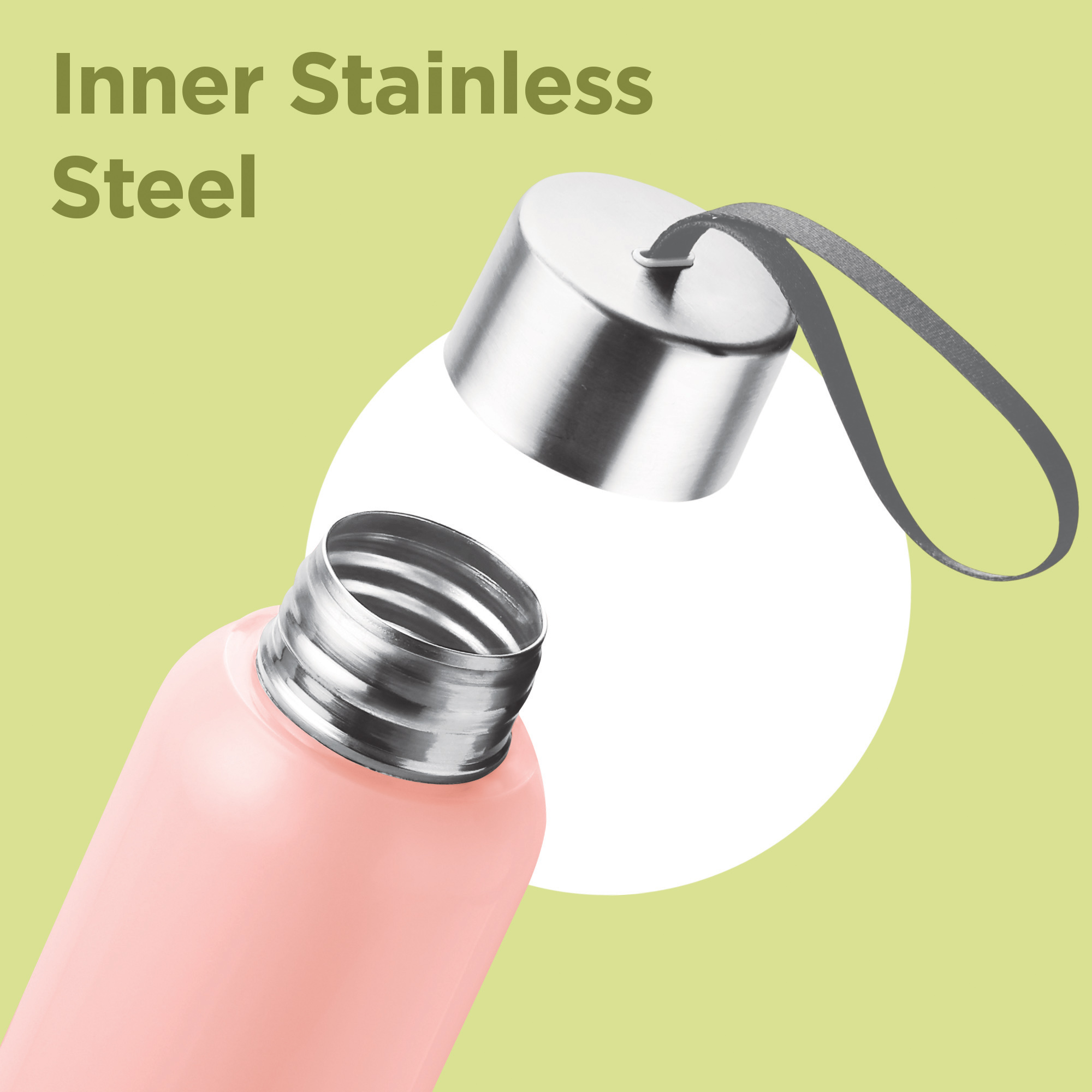 Miton Halo Steel Water Bottle - 640 ml, Pink