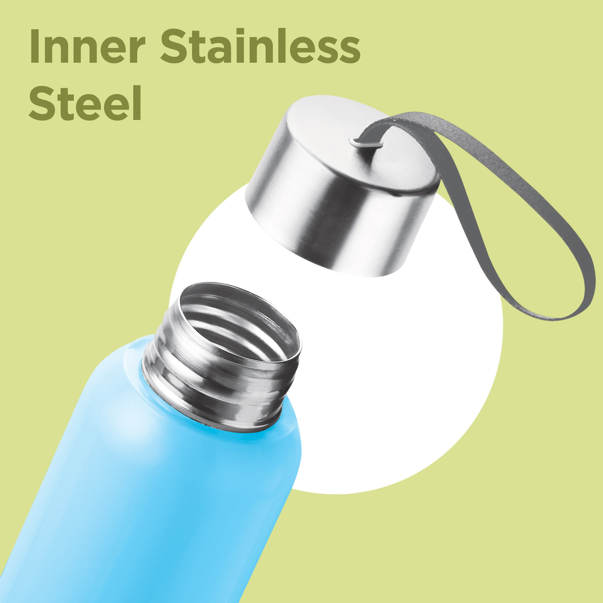 Miton Halo Steel Water Bottle - 640 ml, Blue