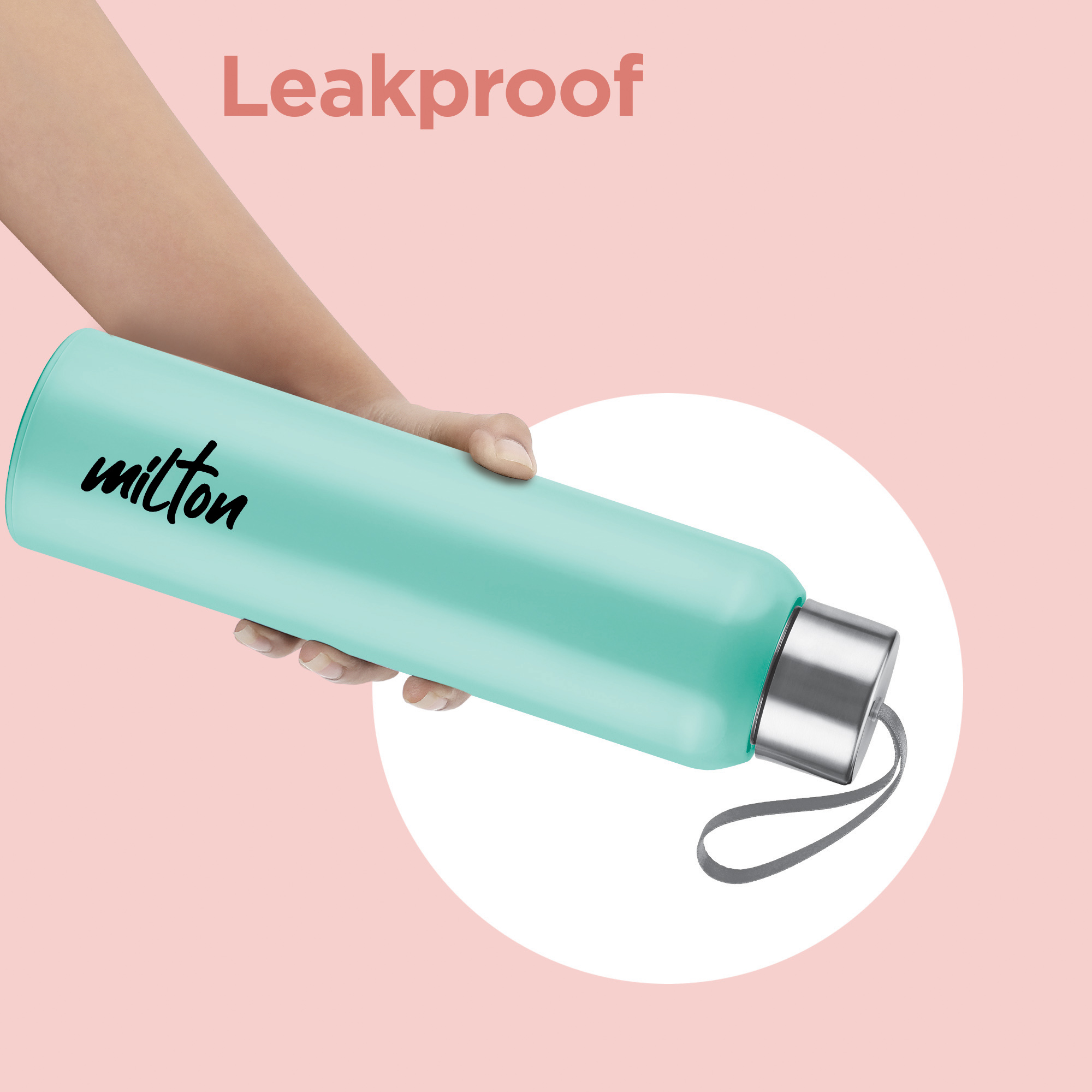 Miton Halo Steel Water Bottle - 640 ml, Aqua Green